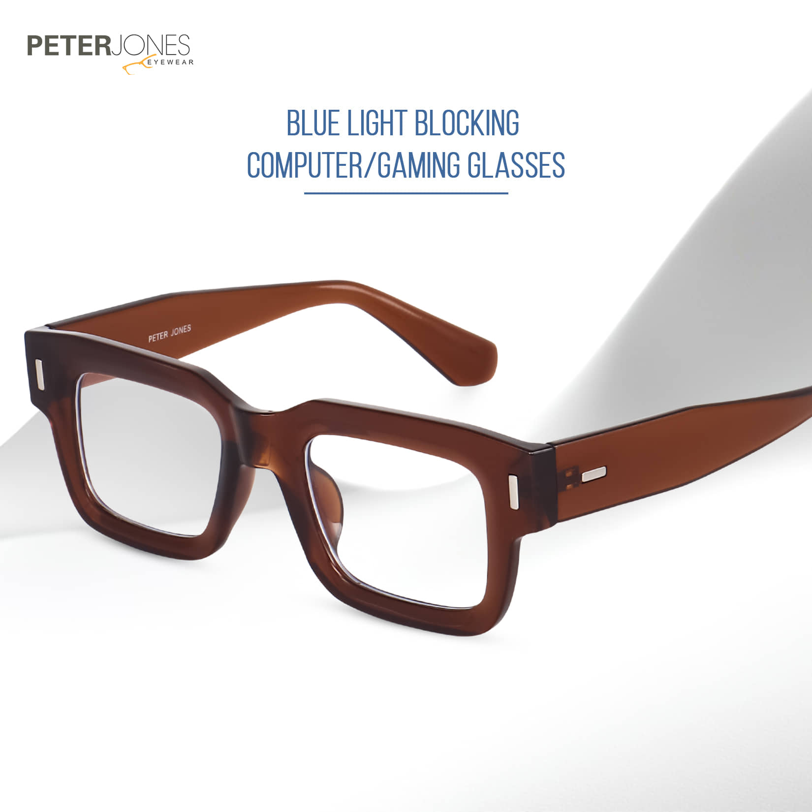 Peter Jones Brown Full Rim Oversized Computer Glasses ( Pack of 1 )