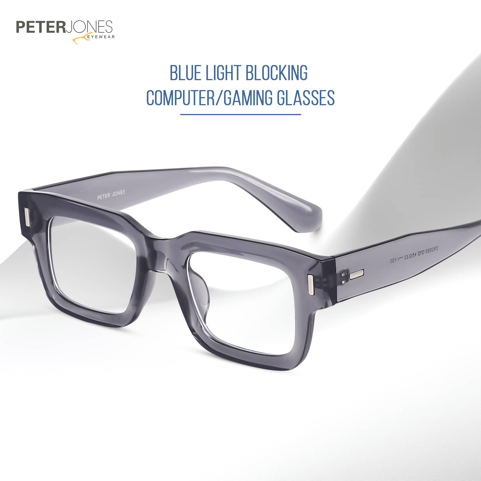     			Peter Jones Grey Full Rim Oversized Computer Glasses ( Pack of 1 )