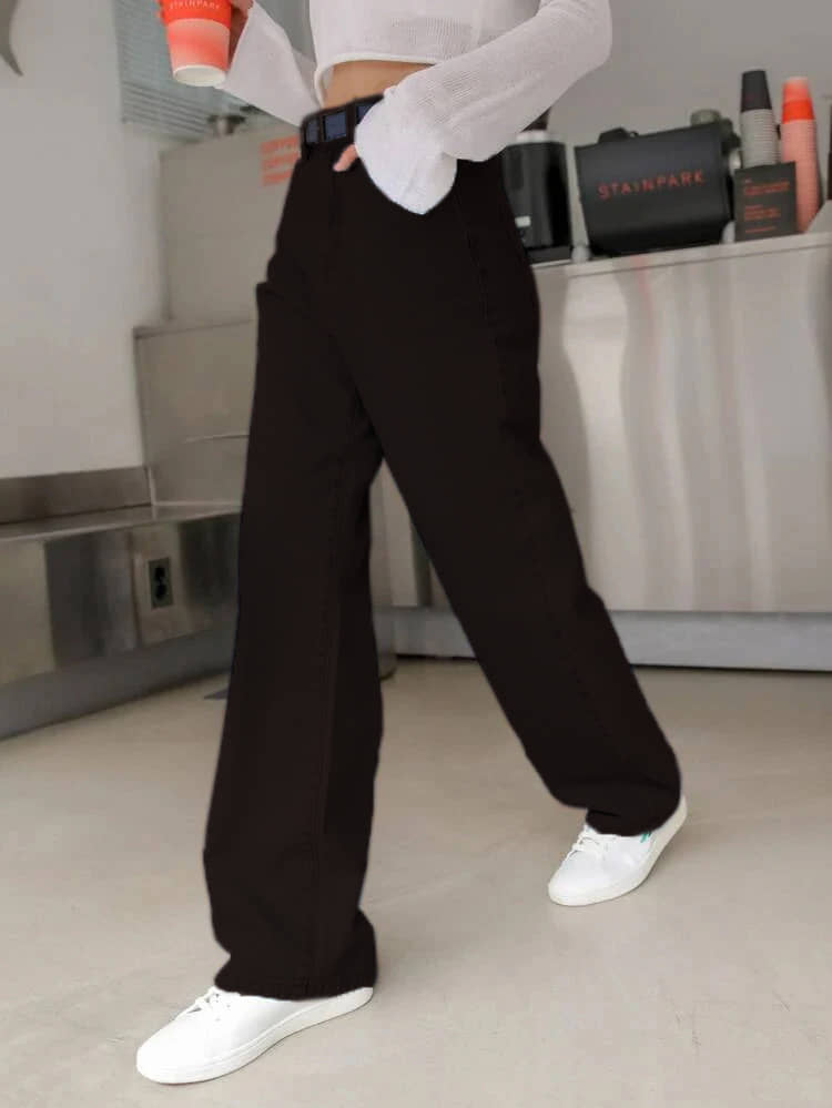 RAGZO - Black Denim Wide Leg Women's Jeans ( Pack of 1 ) - Jeans | Buy online on ZillyBuy