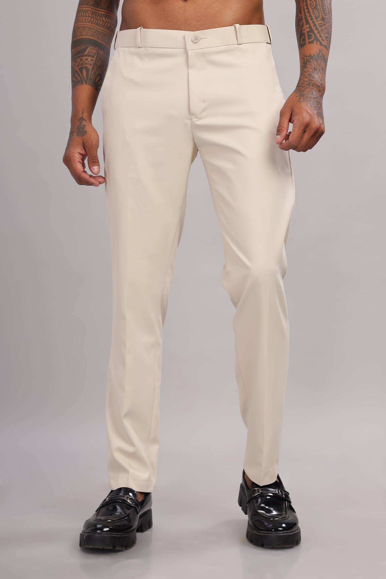     			RAGZO Regular Flat Men's Formal Trouser - Cream ( Pack of 1 )