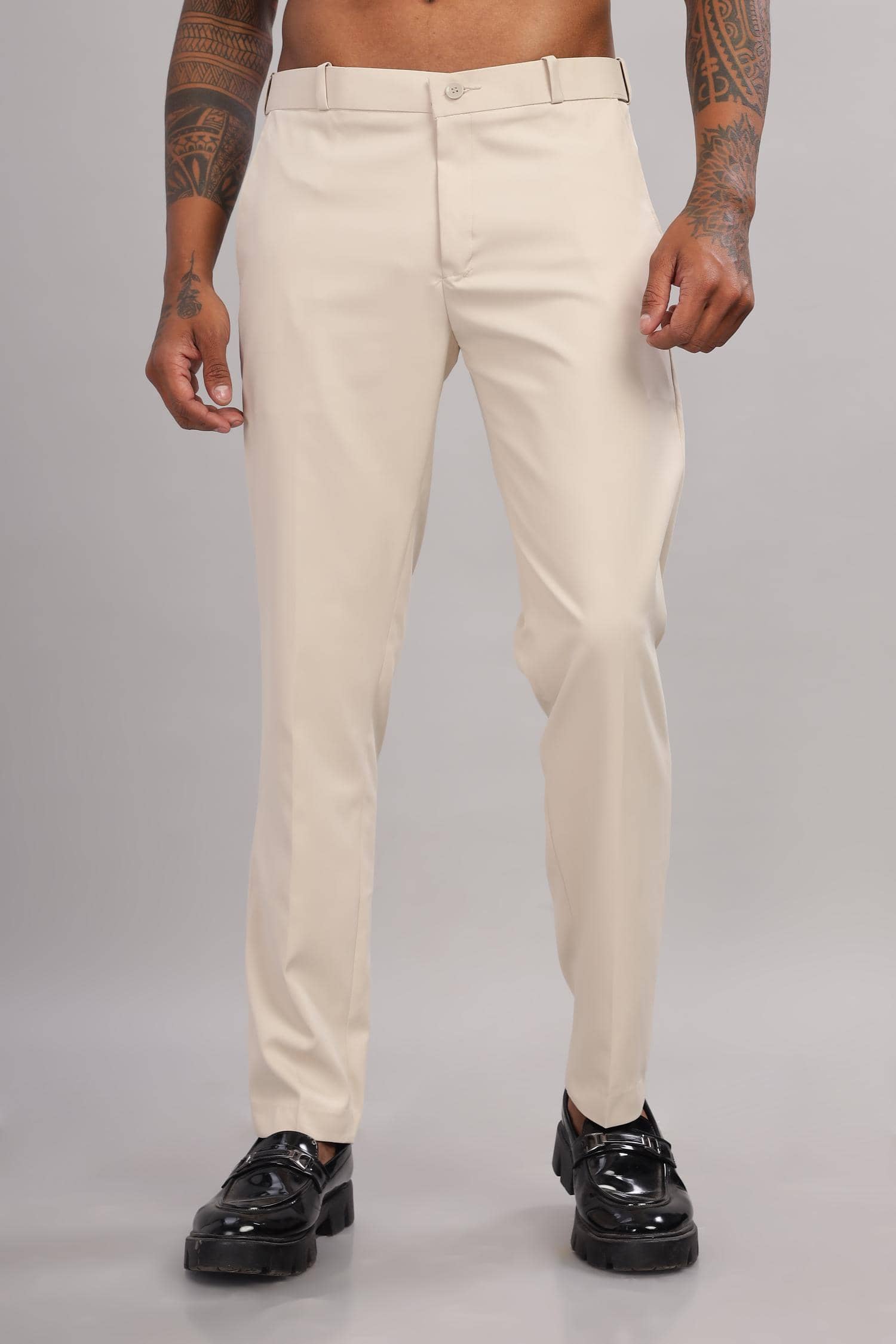 RAGZO Regular Flat Men's Formal Trouser - Cream ( Pack of 1 ) - Trousers | Buy online on ZillyBuy