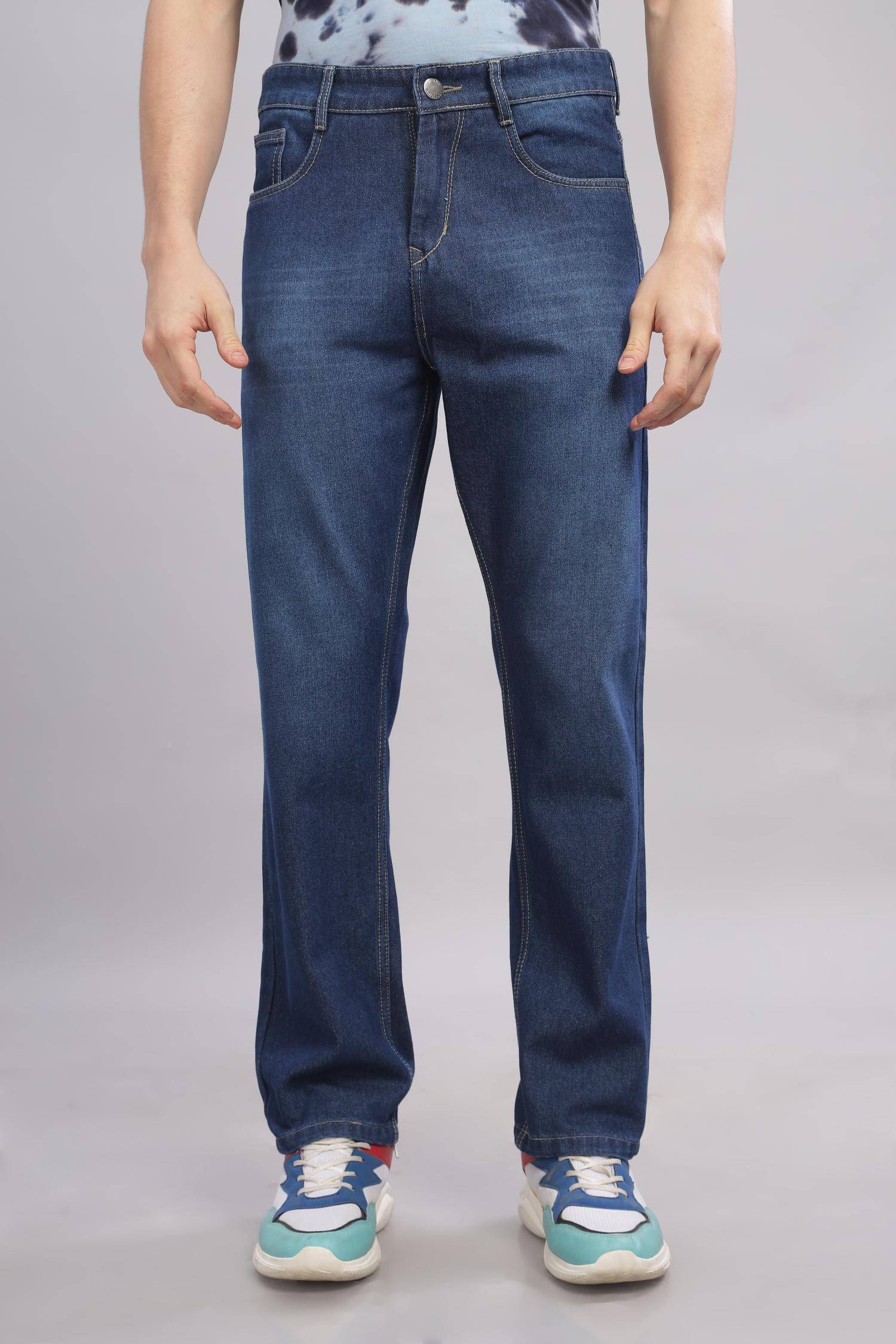 RAGZO Relaxed Basic Men's Jeans - Blue ( Pack of 1 ) RAGZO Relaxed Basic Men's Jeans - Blue ( Pack of 1 )