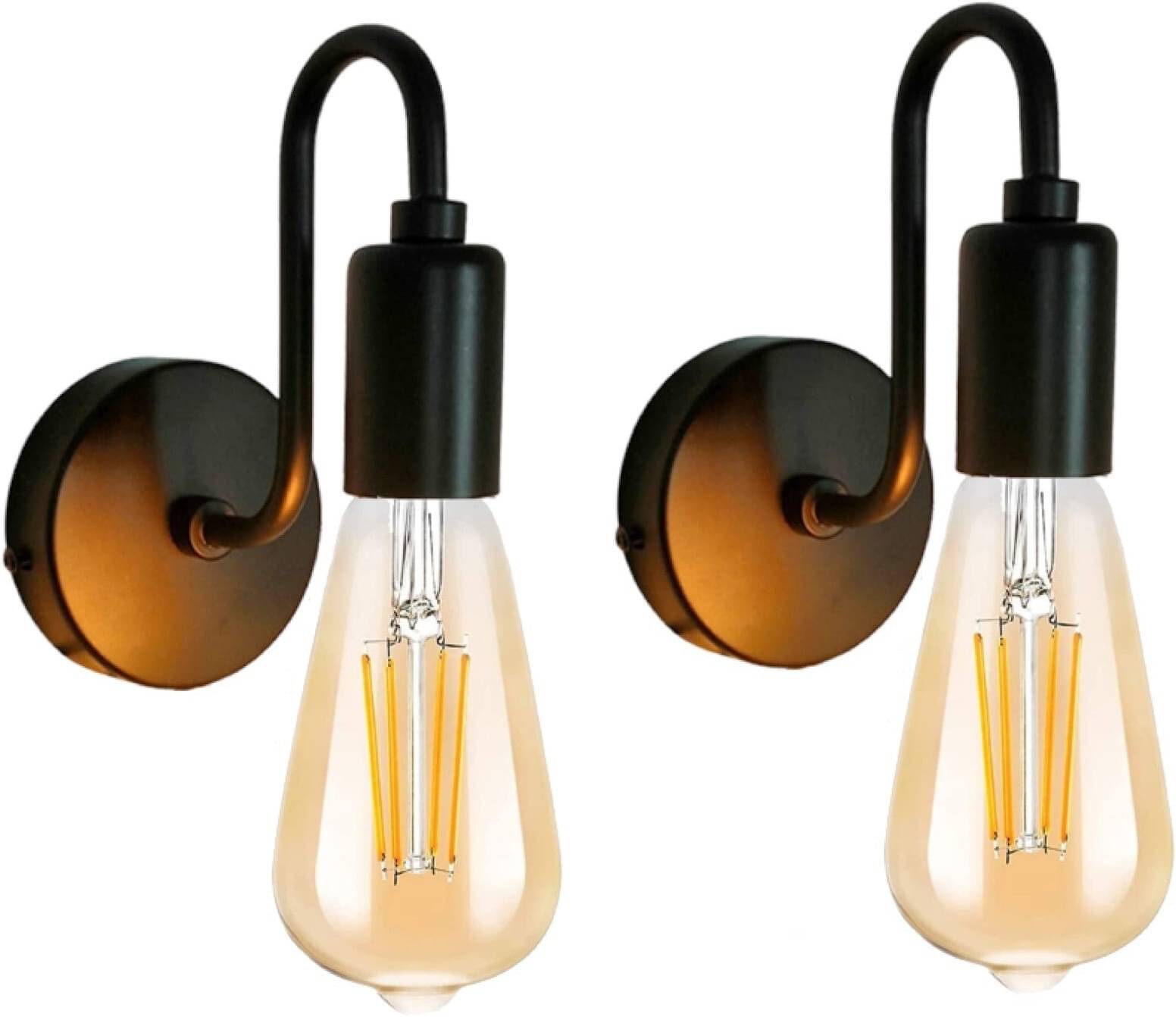     			Spark World Black Candle Wall Light ( Pack of 2 )