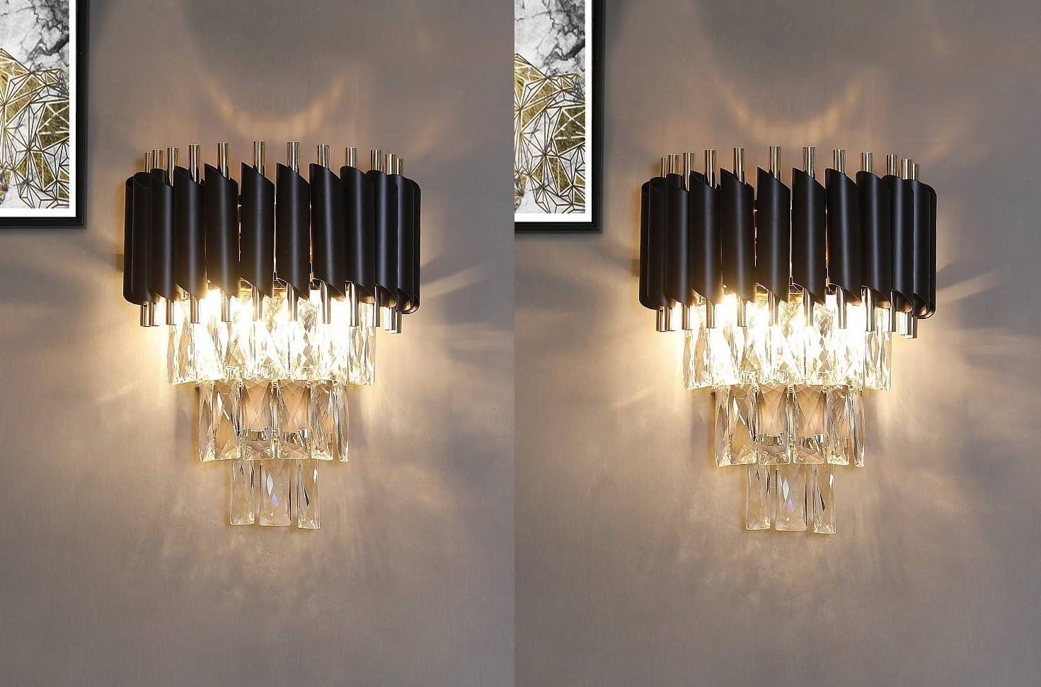     			Spark World Black Down Light Wall Lamp ( Pack of 2 )
