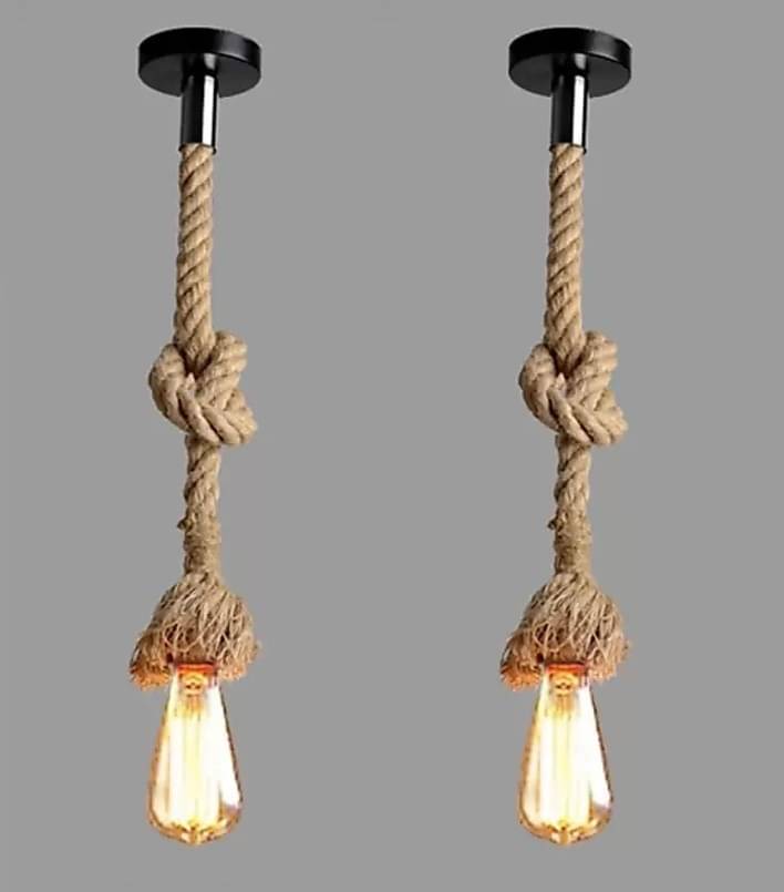     			Spark World Plastic Hanging Light Brown - Pack of 2
