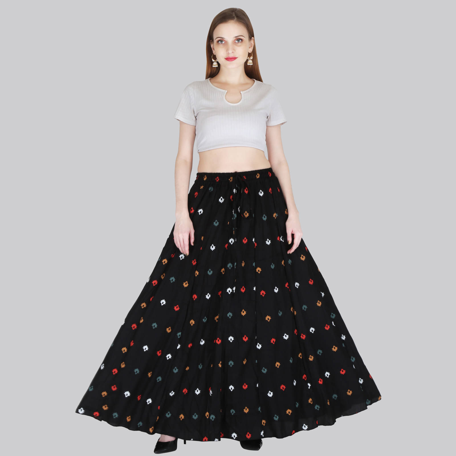     			Sttoffa Black Rayon Women's Broomstick Skirt ( Pack of 1 )