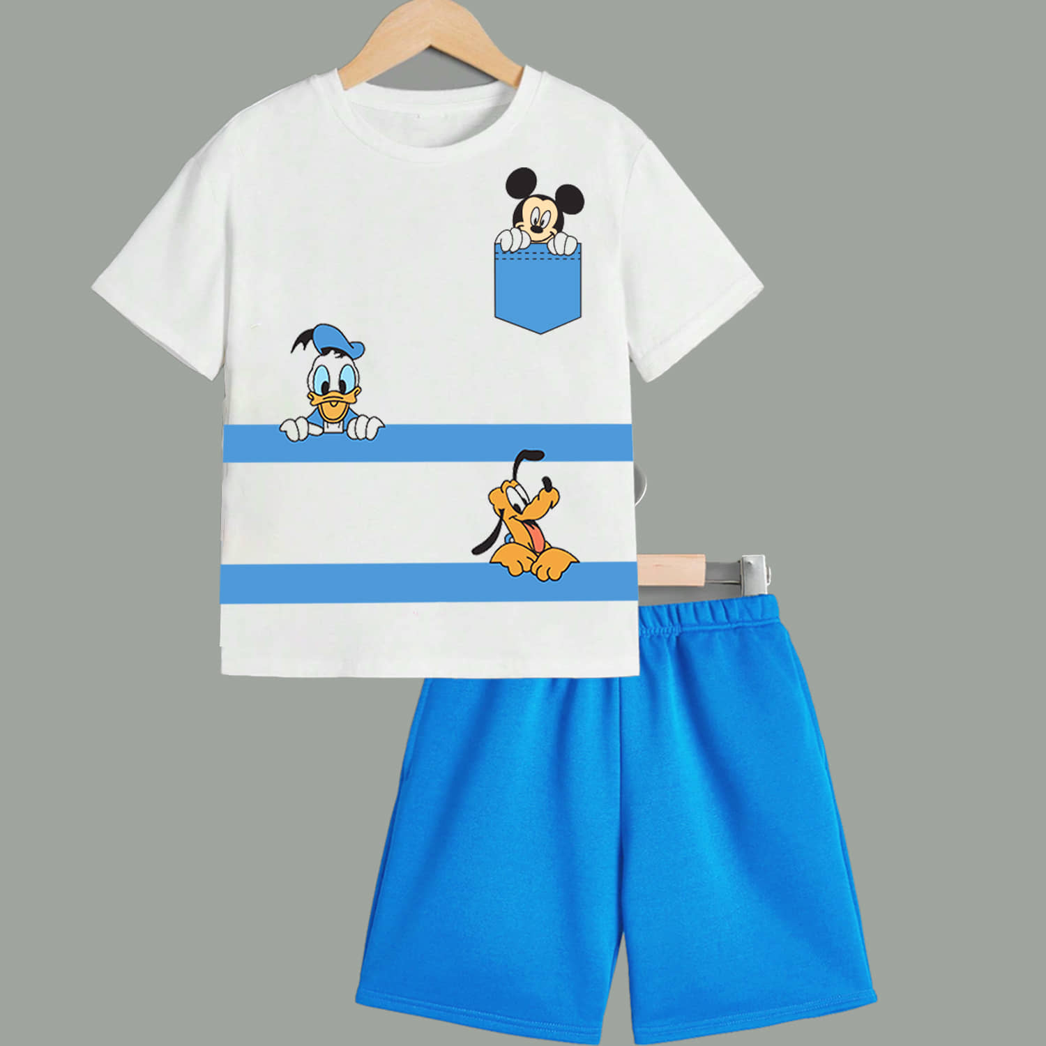 TitTom Pack of 1 Boys Cotton T-Shirt & Shorts Set ( White )