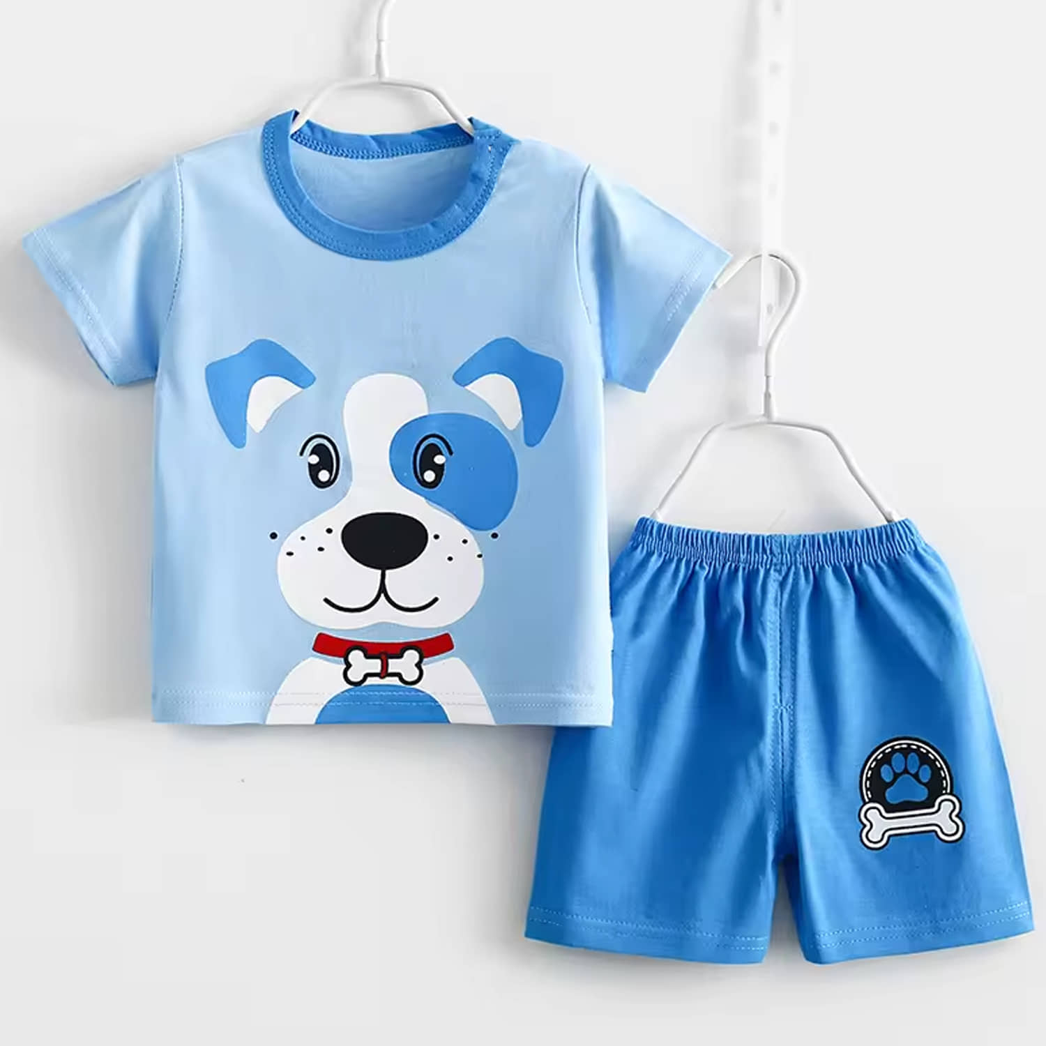 TitTom Pack of 1 Boys Cotton T-Shirt & Shorts Set ( Blue )