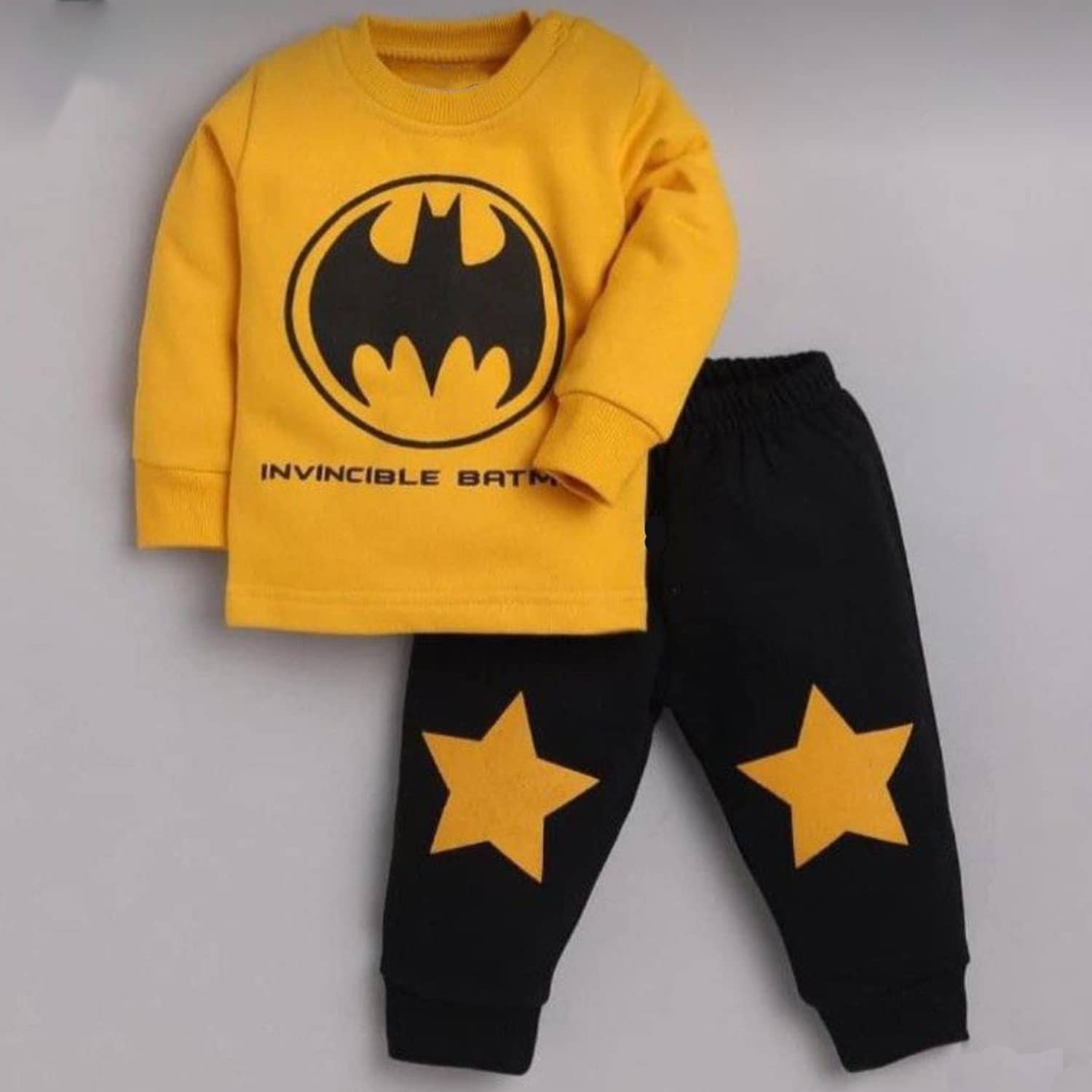 TitTom Pack of 1 Boys Cotton T-Shirt & Pants Set ( Mustard )