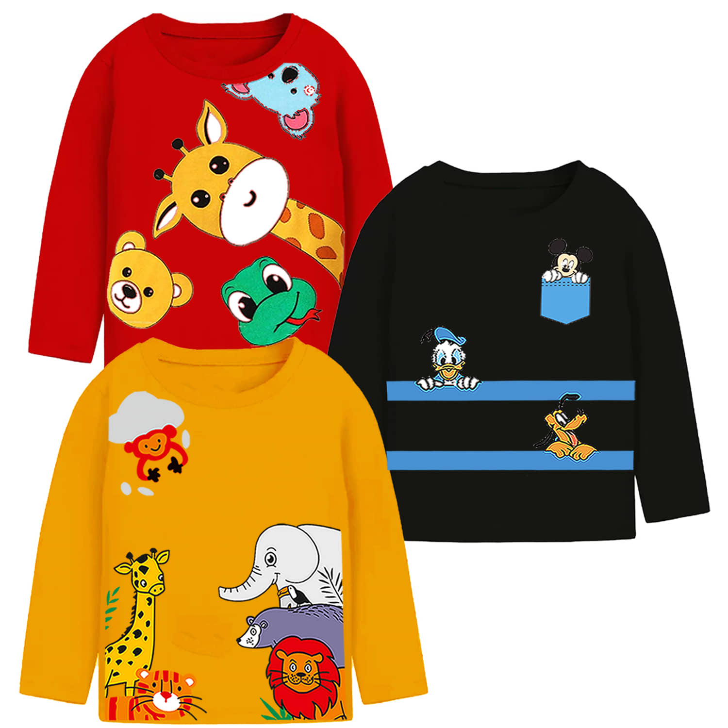TitTom Pack of 3 Boys Cotton Blend T-Shirt ( Multicolor )