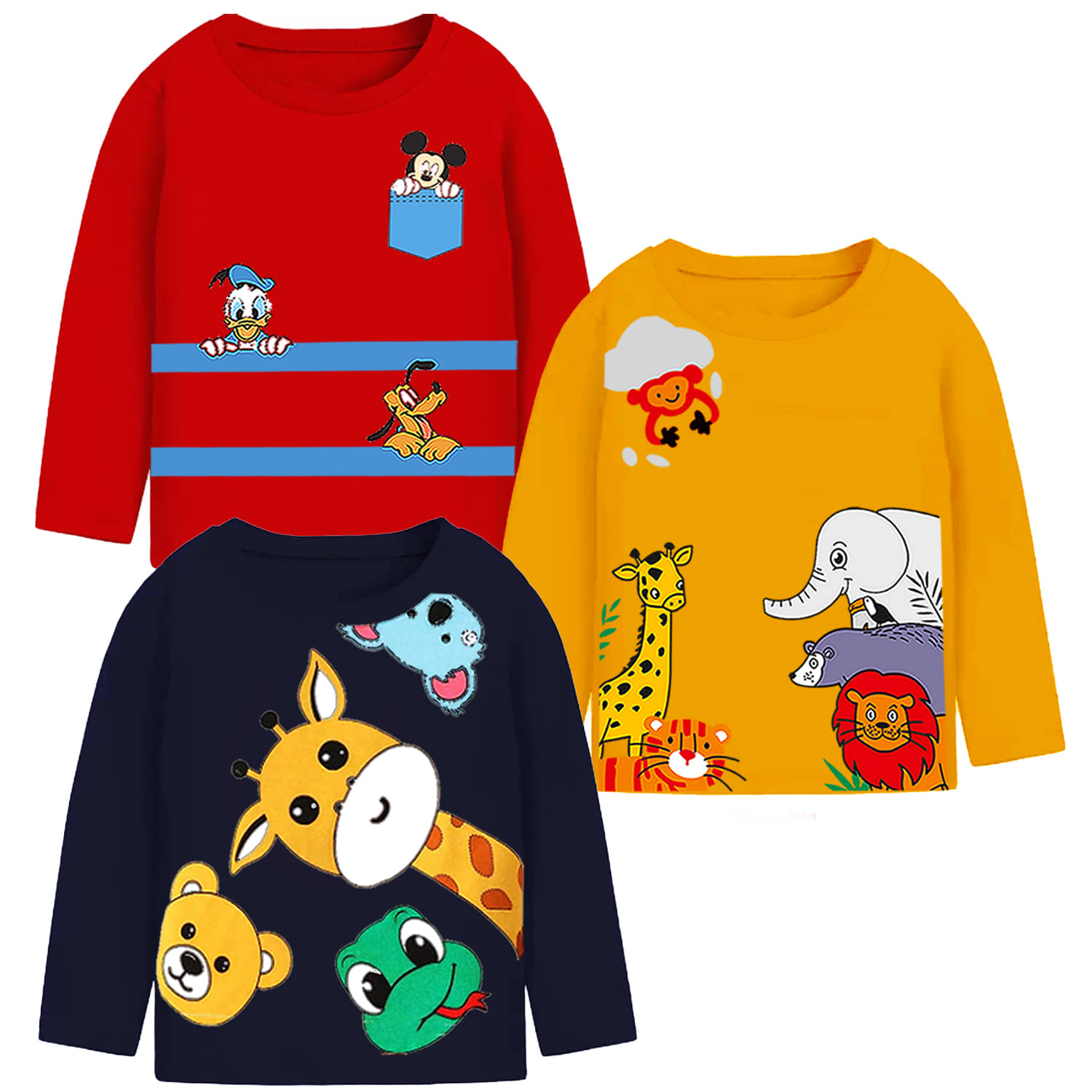 TitTom Pack of 3 Boys Cotton Blend T-Shirt ( Multicolor )