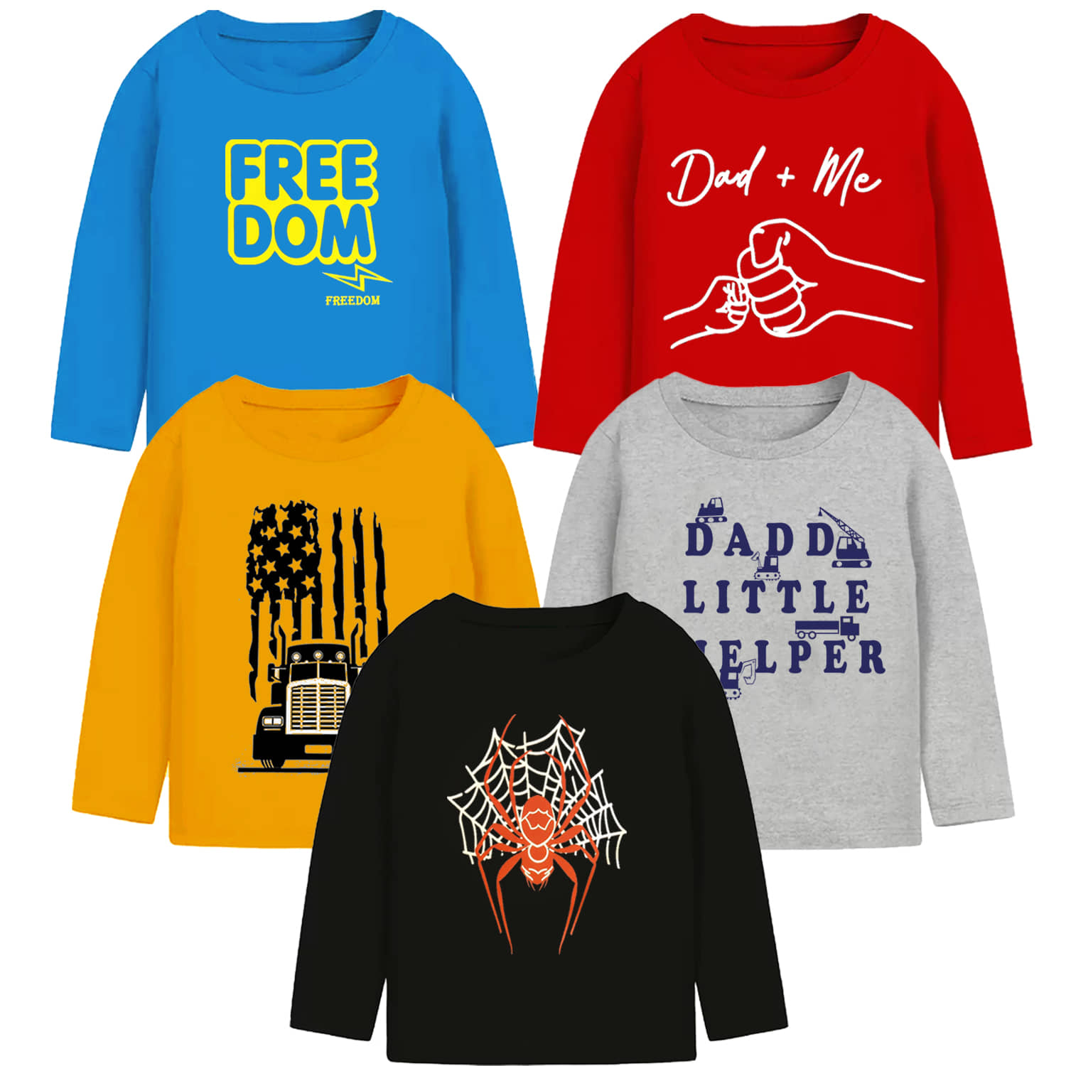 TitTom Pack of 5 Boys Cotton Blend T-Shirt ( Multicolor )