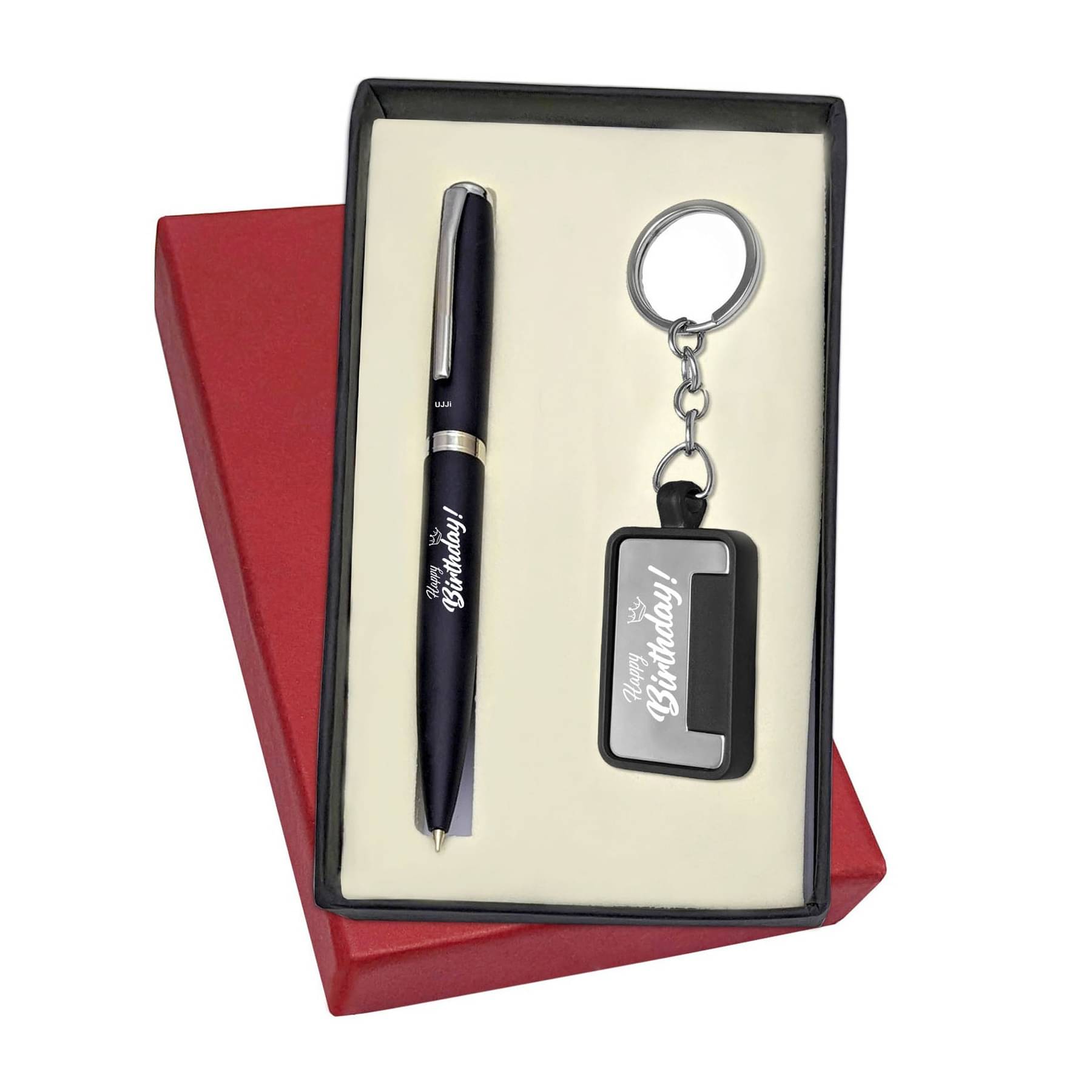 UJJi Bday Gift Set in Twist Mechanism Metal Pen with Keychain Pen Gift Set UJJi Bday Gift Set in Twist Mechanism Metal Pen with Keychain Pen Gift Set