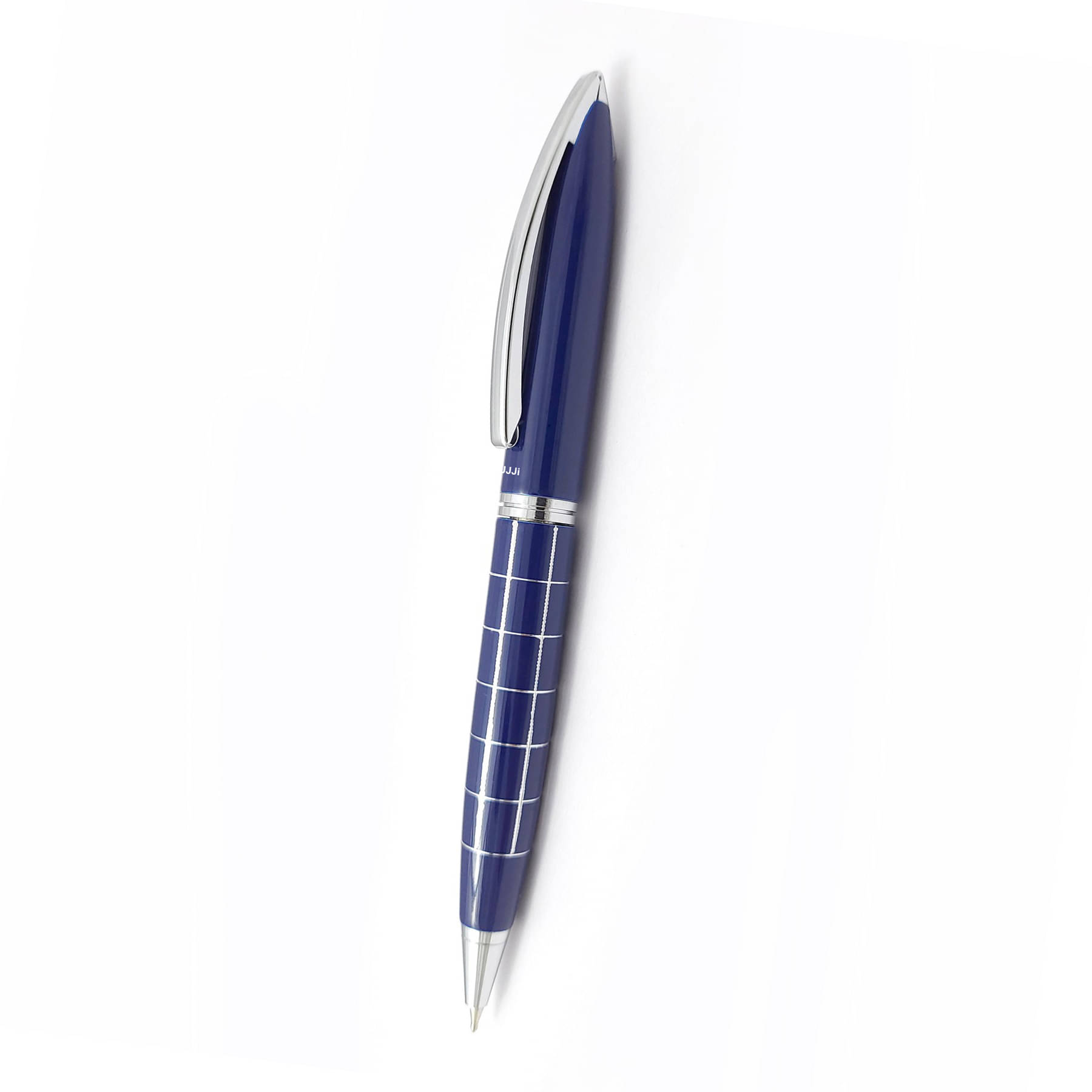 UJJi Check Pattern Blue Colour Twist Metall Ball Pen UJJi Check Pattern Blue Colour Twist Metall Ball Pen