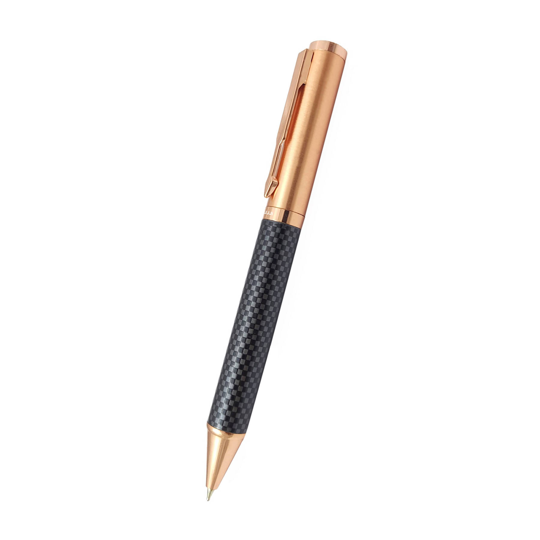     			UJJi Check Pattern Copper Cap Twist Open Metal Ball Pen
