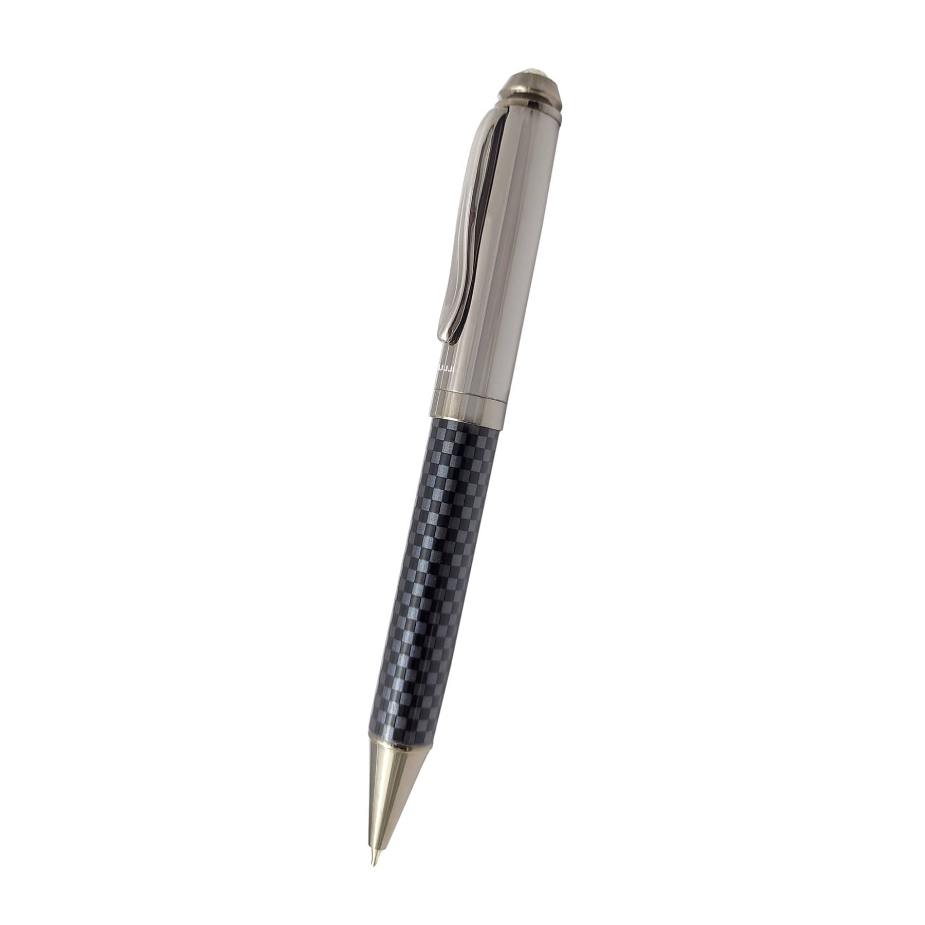 UJJi Check Pattern with Gunmetal Cap with Top Stone Ball Pen UJJi Check Pattern with Gunmetal Cap with Top Stone Ball Pen