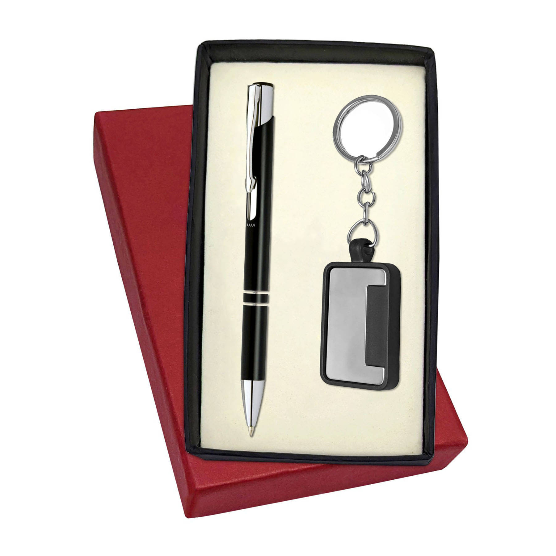     			UJJi Click Black with Medium Point Refill Pen & Keychain Pen Gift Set