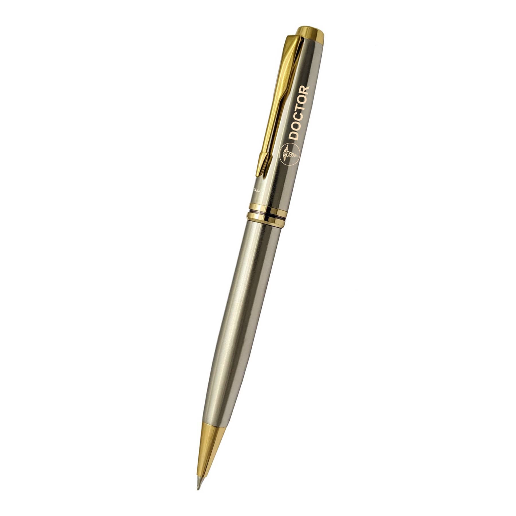 UJJi Doctor Logo Dull Chrome Platted with Golden Part Ball Pen