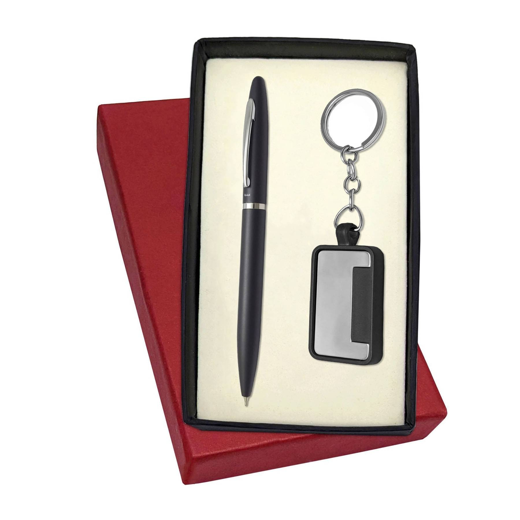 UJJi Metal Keychaind with Matte Black Twist Mechanism Pen Gift Set UJJi Metal Keychaind with Matte Black Twist Mechanism Pen Gift Set