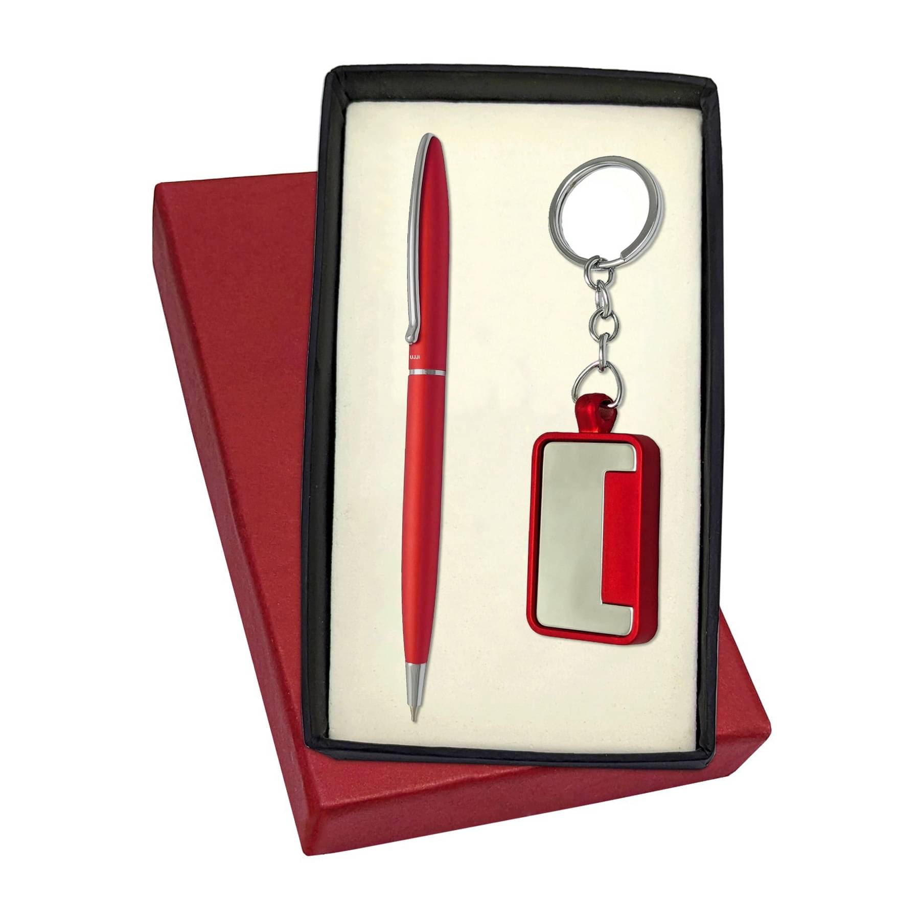 UJJi Sleek Design Matte Red with Chrome Clip Pen Gift Set UJJi Sleek Design Matte Red with Chrome Clip Pen Gift Set