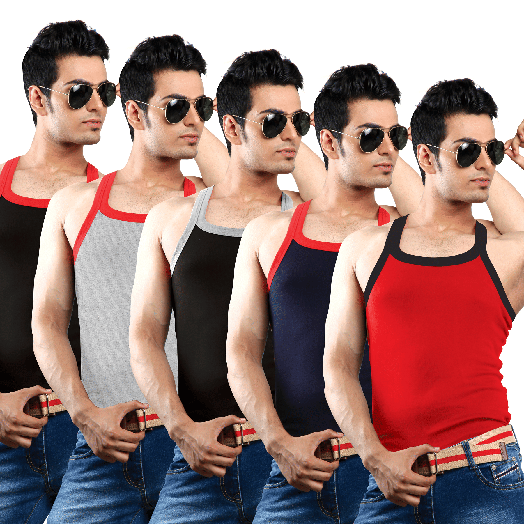 XMER Pack of 5 Cotton Gym Vest For Men ( Multicolor ) - Nightwear & Loungewear | Buy online on ZillyBuy