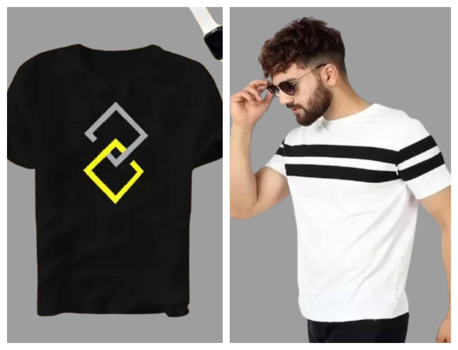 attitude start of fashion Pack of 2 Polyester Regular Fit Men's T-Shirt ( White )