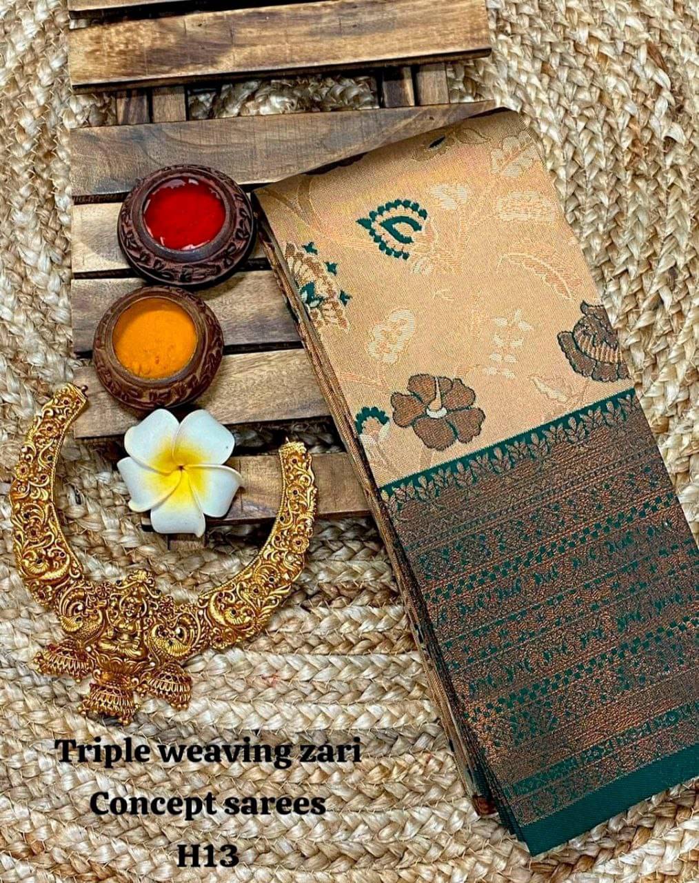     			fab woven Art Silk Woven Saree With Unstitched Blouse Piece ( Beige )