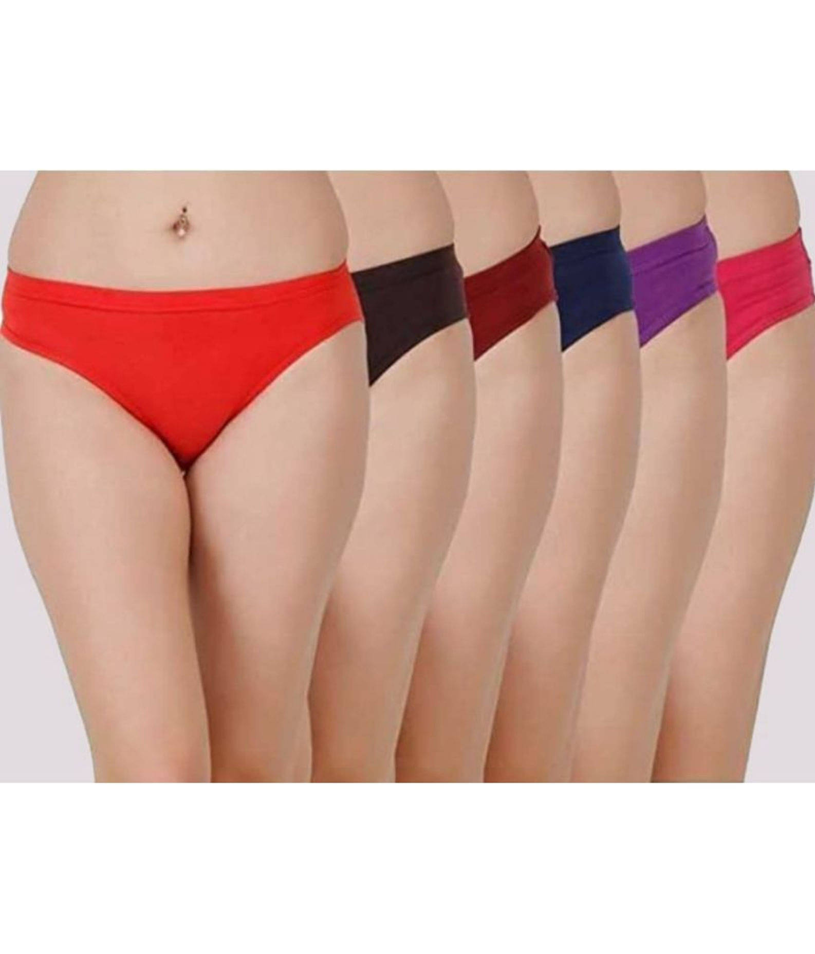 pinkshine Pack of 6 Poly Cotton Hipster For Women ( Multicolor )     			pinkshine Pack of 6 Poly Cotton Hipster For Women ( Multicolor )