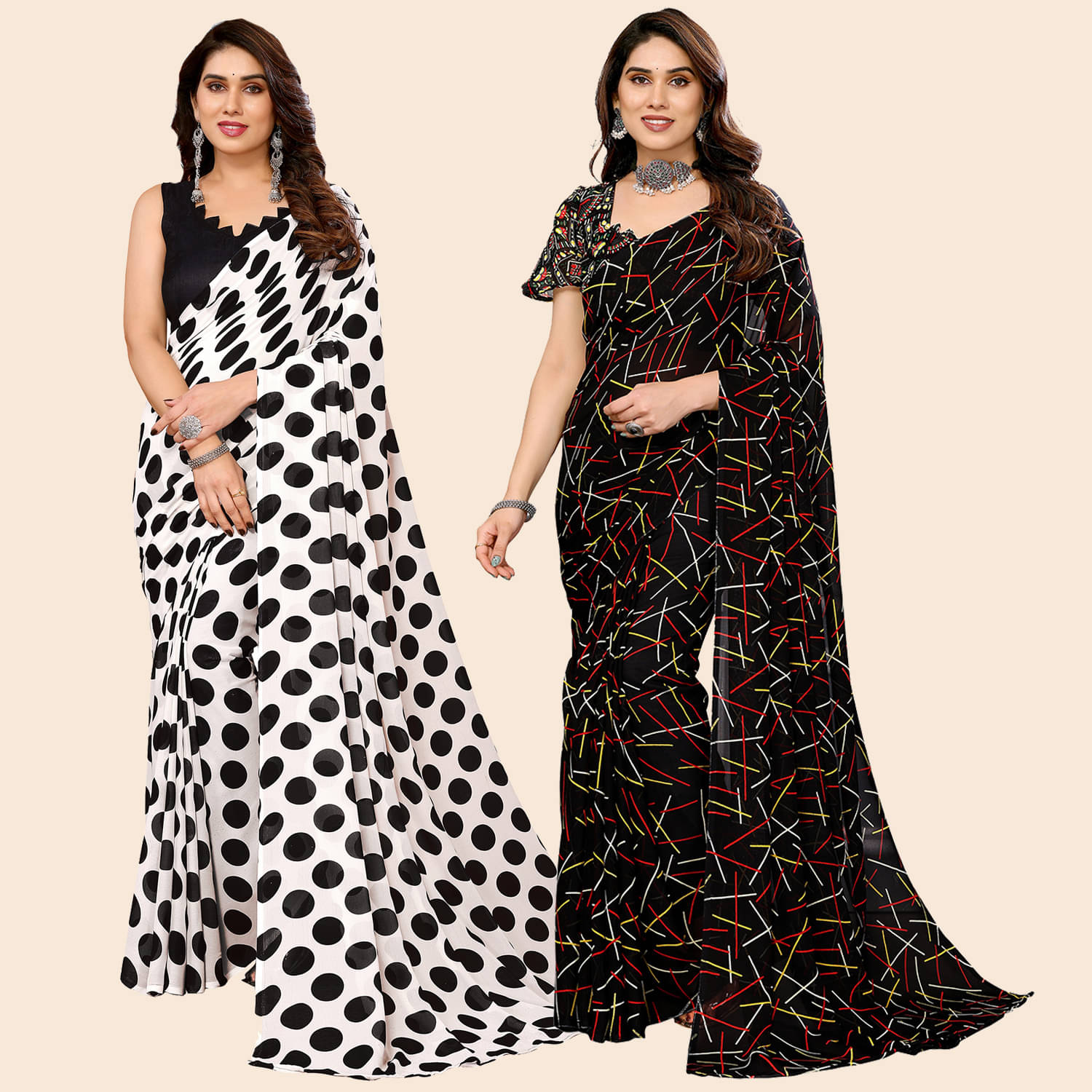 ANAND SAREES Georgette Printed Saree With Unstitched Blouse Piece ( Multicolor ) ANAND SAREES Georgette Printed Saree With Unstitched Blouse Piece ( Multicolor )