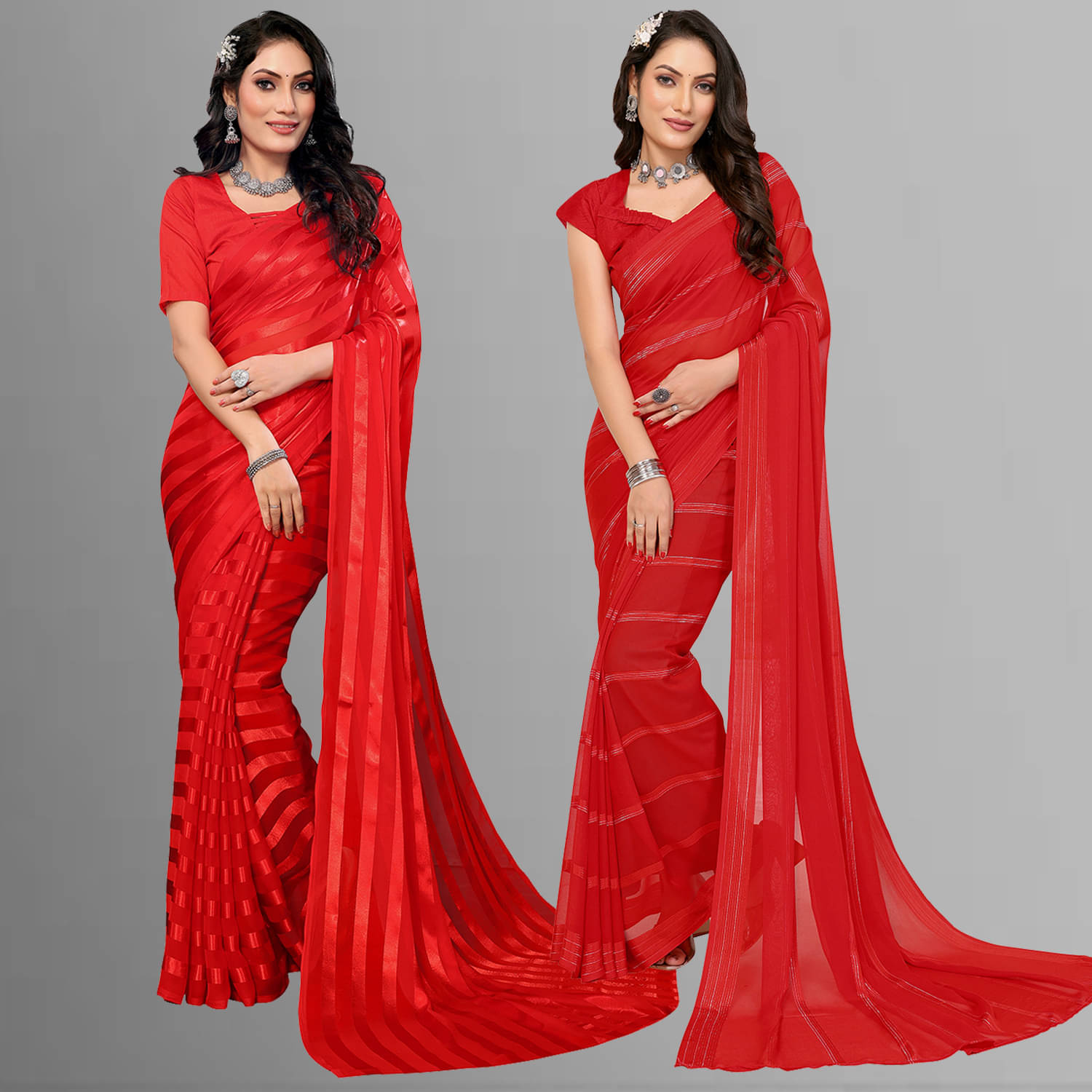 ANAND SAREES Satin Striped Saree With Unstitched Blouse Piece ( Multicolor ) ANAND SAREES Satin Striped Saree With Unstitched Blouse Piece ( Multicolor )