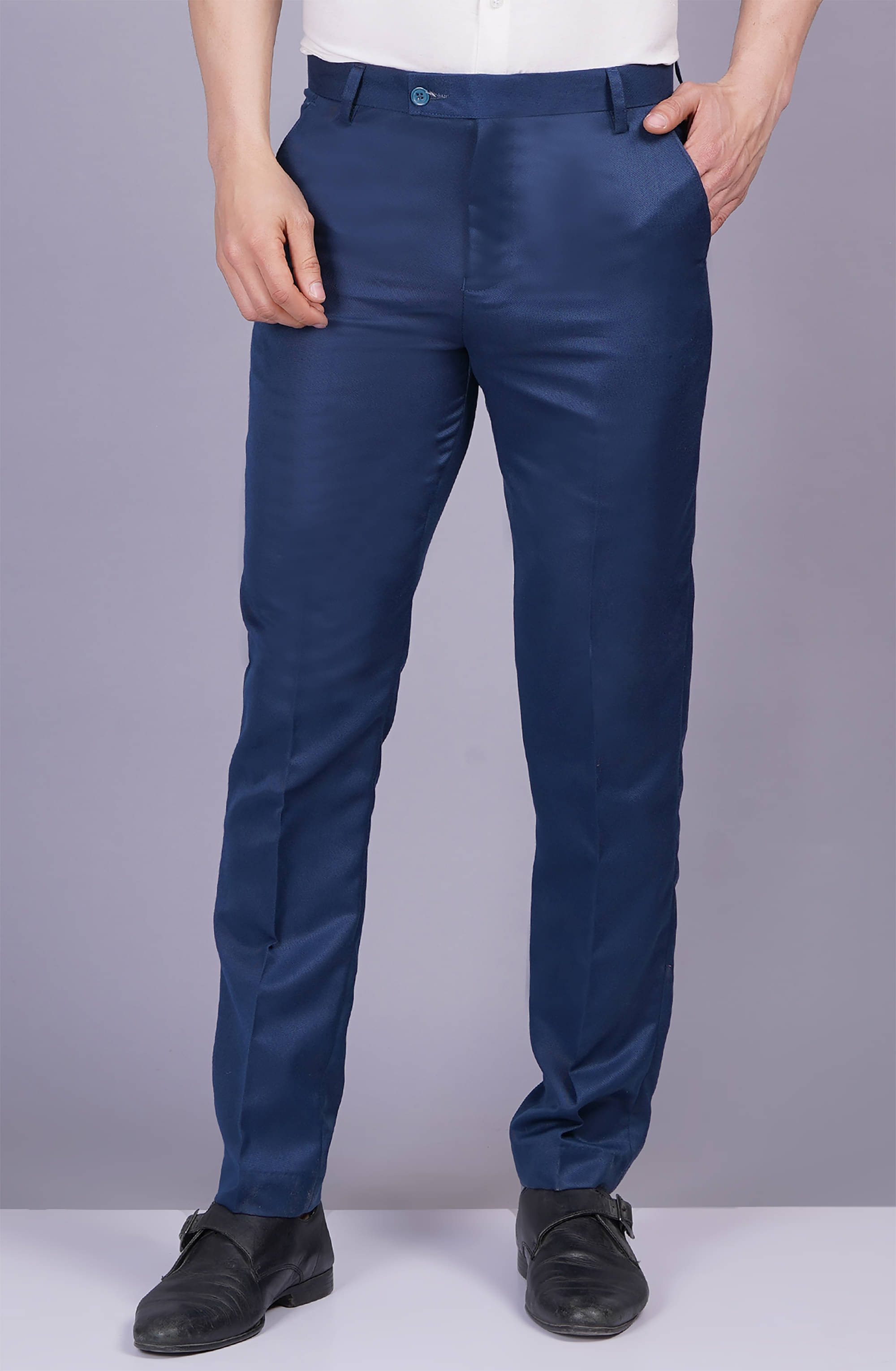     			AXOLOTL Regular Flat Men's Formal Trouser - Blue ( Pack of 1 )