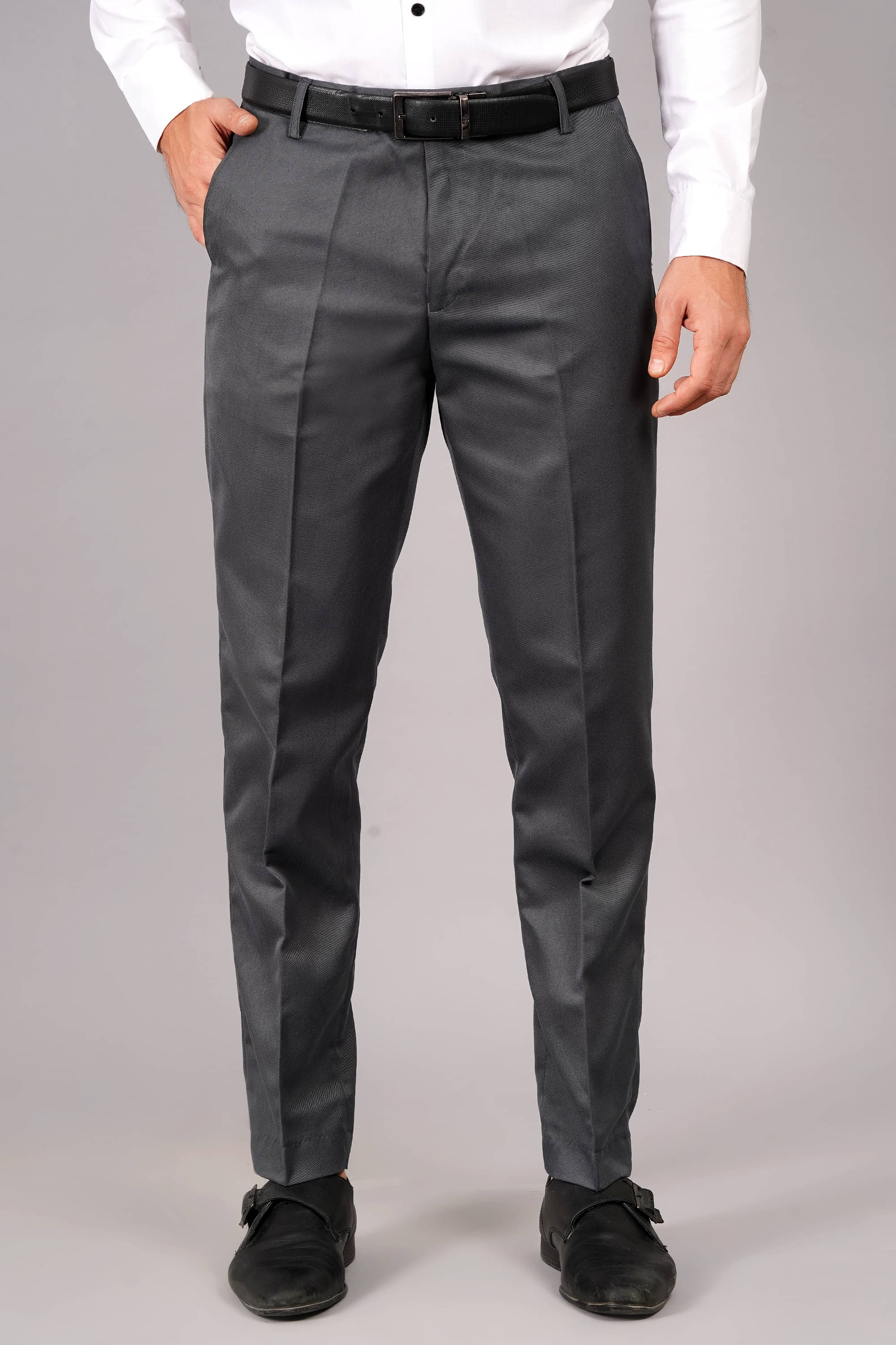     			AXOLOTL Regular Flat Men's Formal Trouser - Dark Grey ( Pack of 1 )