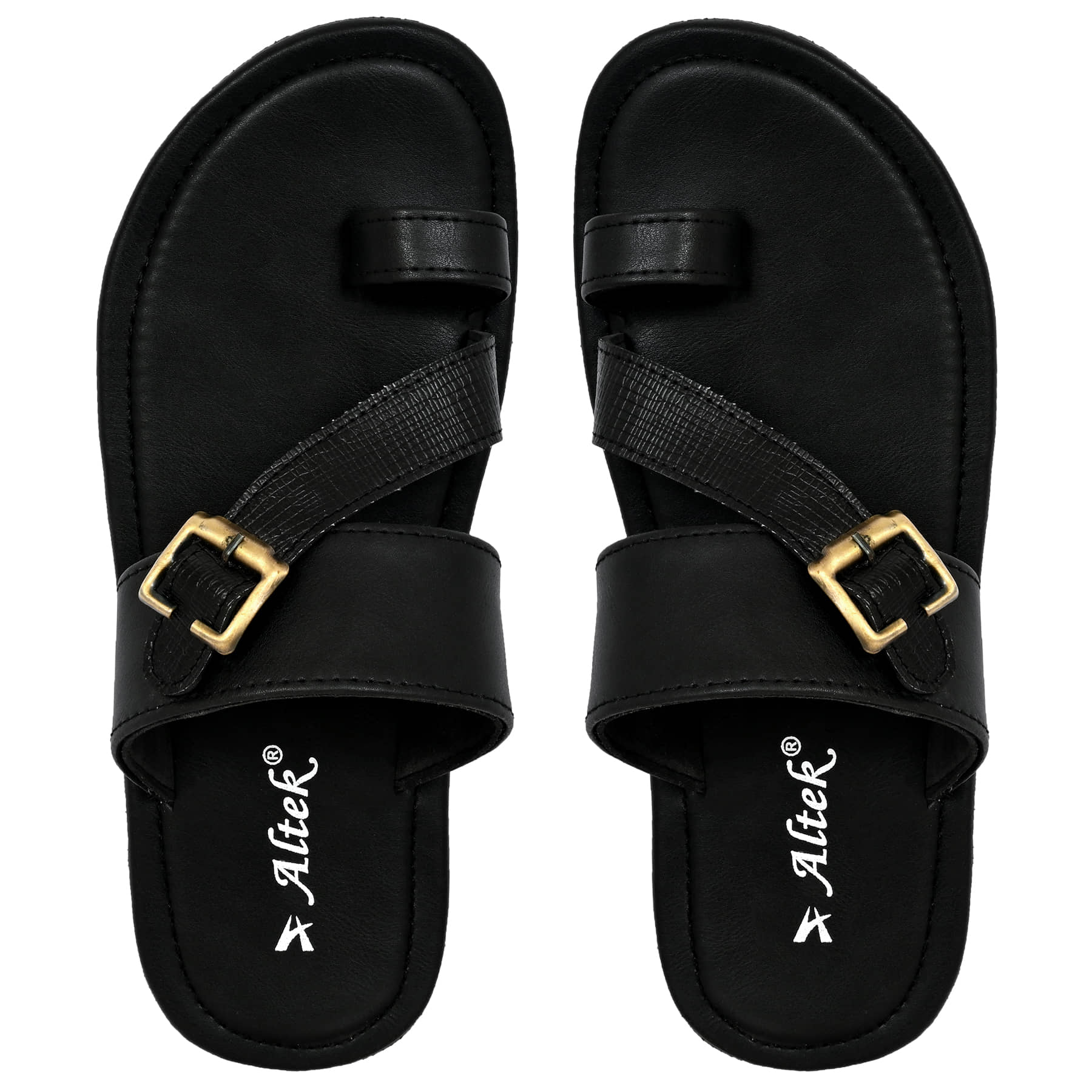 Chappal Wala Black Men's Leather Slipper