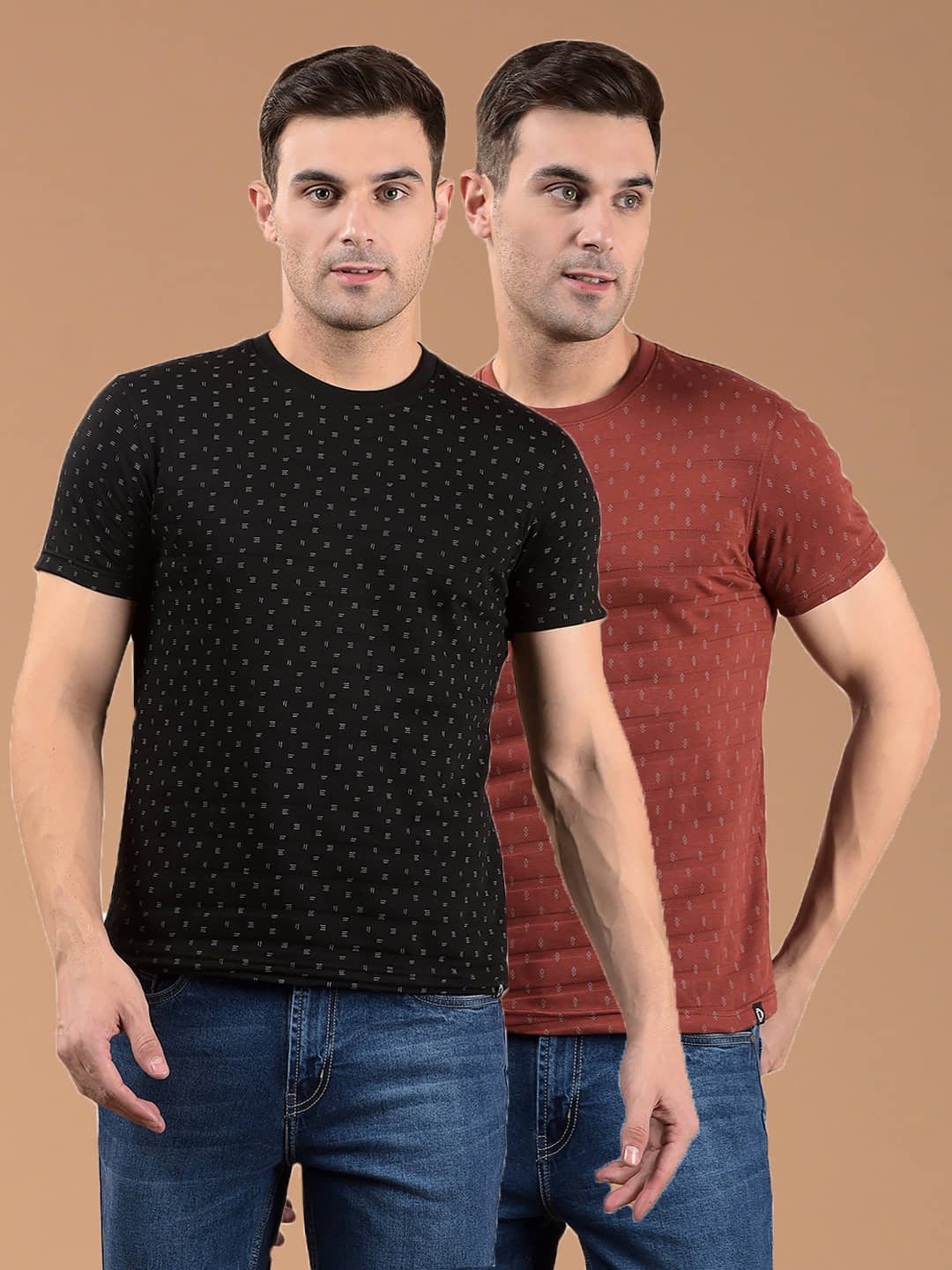 Dollar Pack of 2 Cotton Regular Fit Men's T-Shirt ( Multicolor )