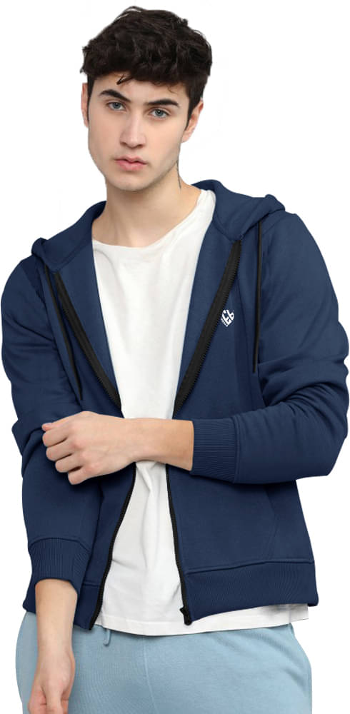 Eyebogler Fleece Hooded Men's Sweatshirt - Navy Blue ( Pack of 1 ) Eyebogler Fleece Hooded Men's Sweatshirt - Navy Blue ( Pack of 1 )