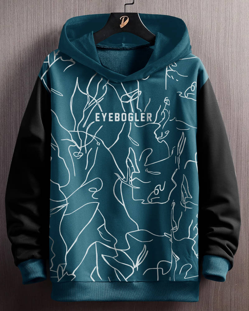     			Eyebogler Fleece Hooded Men's Sweatshirt - Blue ( Pack of 1 )
