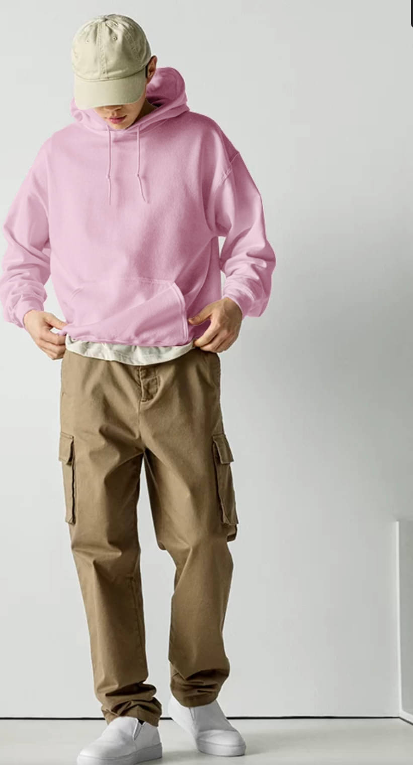     			HARPITA Fleece Hooded Men's Sweatshirt - Pink ( Pack of 1 )