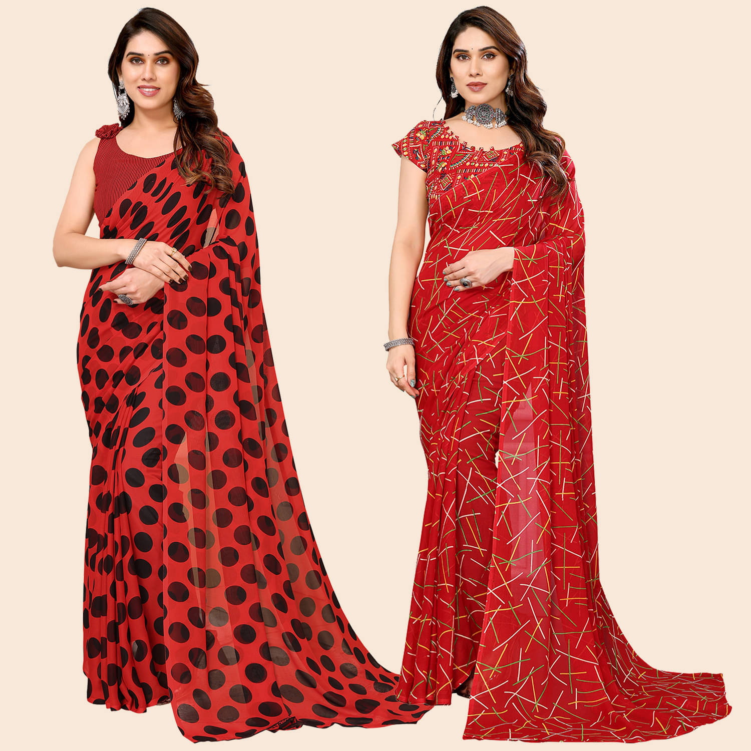 Kashvi Sarees Georgette Printed Saree With Unstitched Blouse Piece ( Multicolor ) Kashvi Sarees Georgette Printed Saree With Unstitched Blouse Piece ( Multicolor )