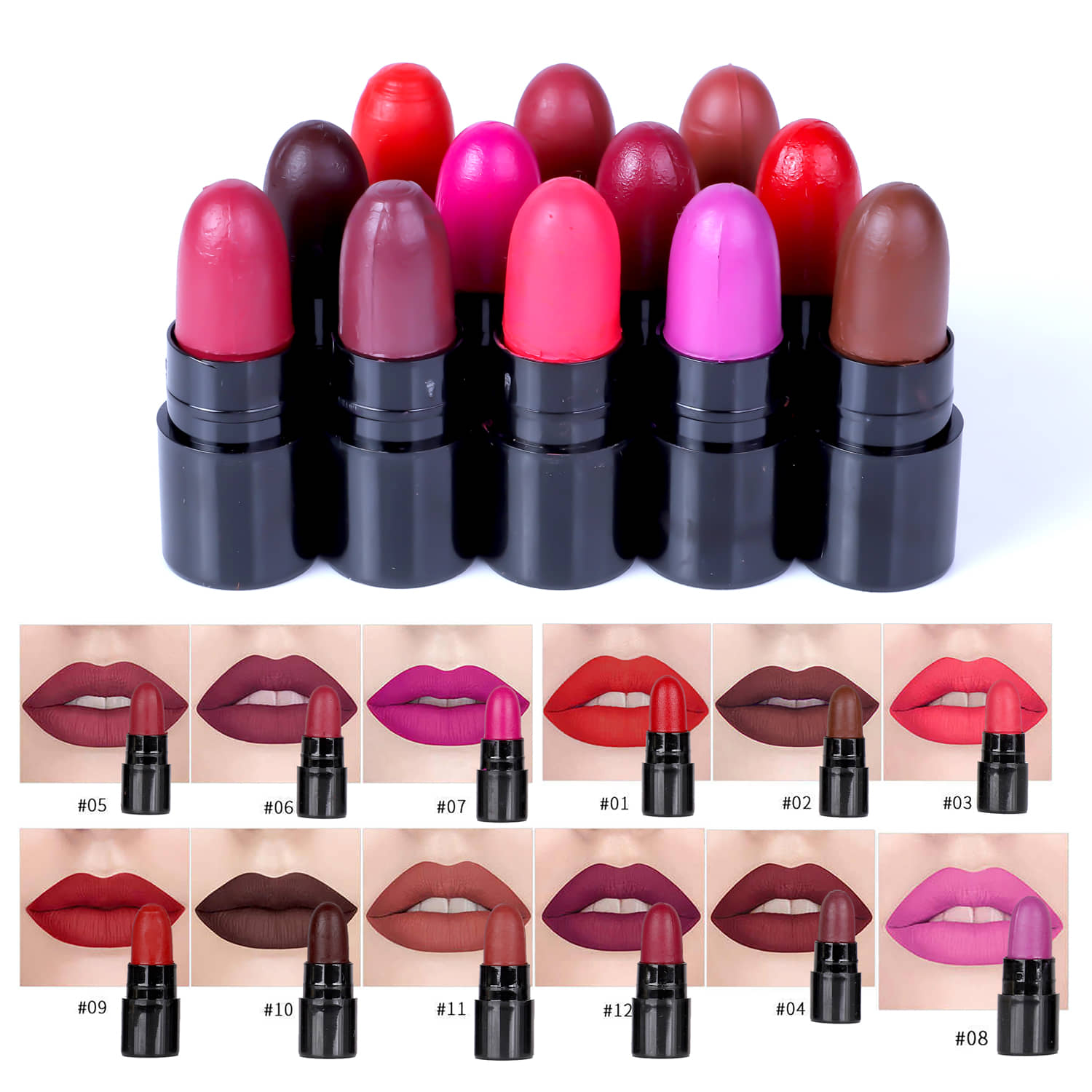 Pinner Minis Pout Party Matte Lipstick Highly Pigmented Mini Lipsticks (Set of 12 )