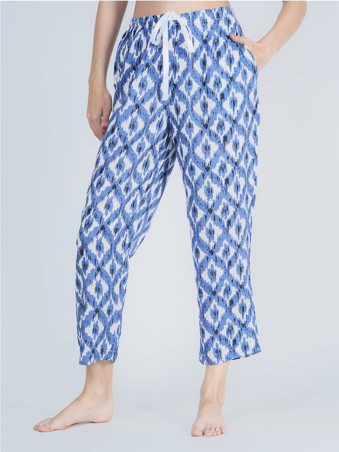     			STYLE SHOES Blue Rayon Women's Nightwear Pyjama ( Pack of 1 )