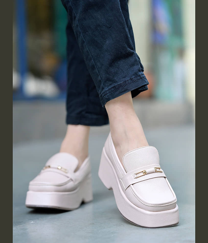 Shoetopia Beige Women's Loafers - Casual Shoes | Buy online on ZillyBuy