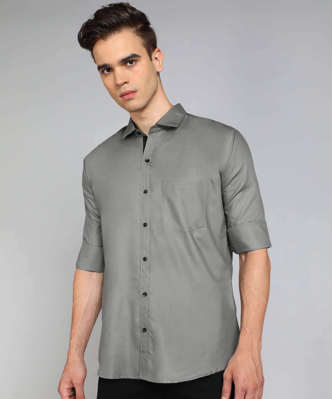 VTEXX Cotton Blend Regular Fit Solids Full Sleeves Men's Casual Shirt - Navy ( Pack of 1 )