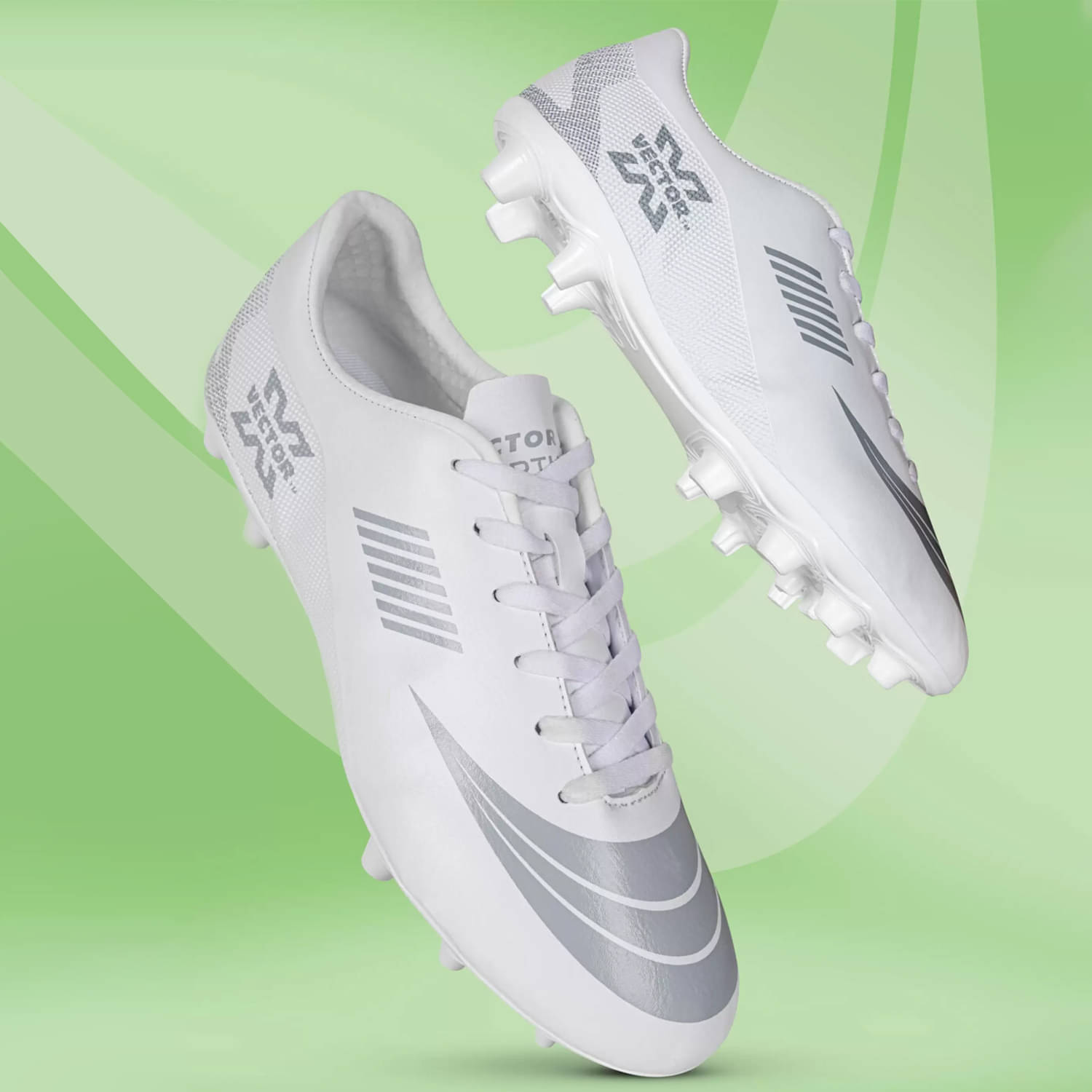     			Vector X FORTUNE Gray White Football Shoes