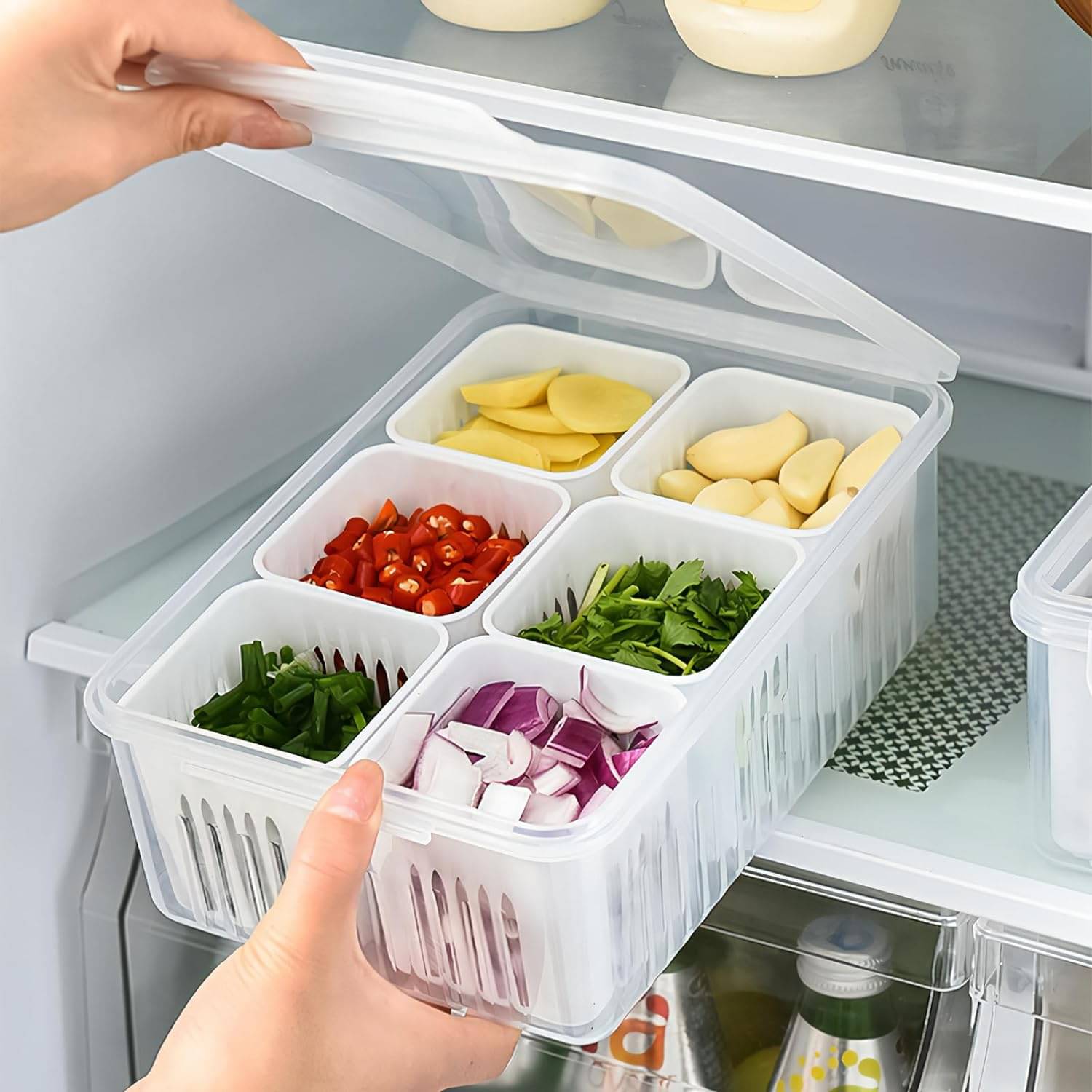 2Mech FRIDGE CONTAINER Plastic White Multi-Purpose Container ( Set of 1 ) 2Mech FRIDGE CONTAINER Plastic White Multi-Purpose Container ( Set of 1 )