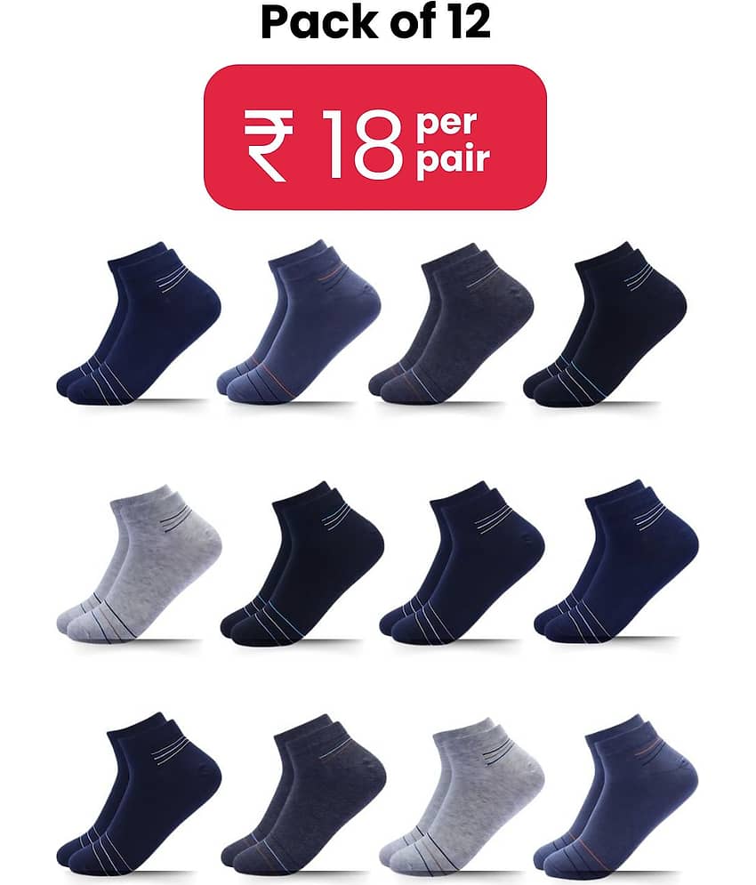 Broen - Cotton Men's Striped Multicolor Low Cut Socks ( Pack of 12 ) - Socks | Buy online on ZillyBuy
