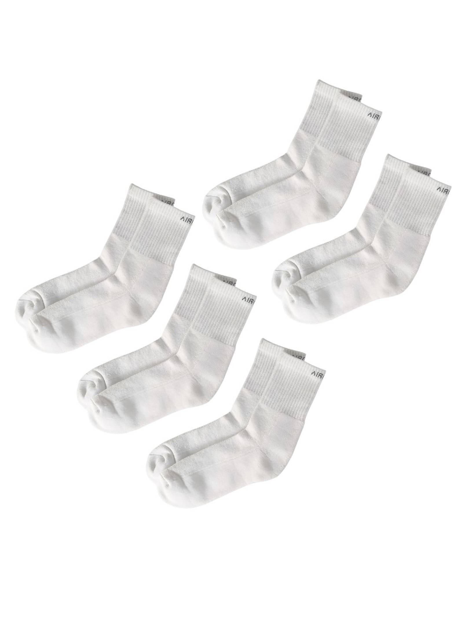     			AIR GARB Pack of 5 Men's Cotton Mid Length Socks ( White )