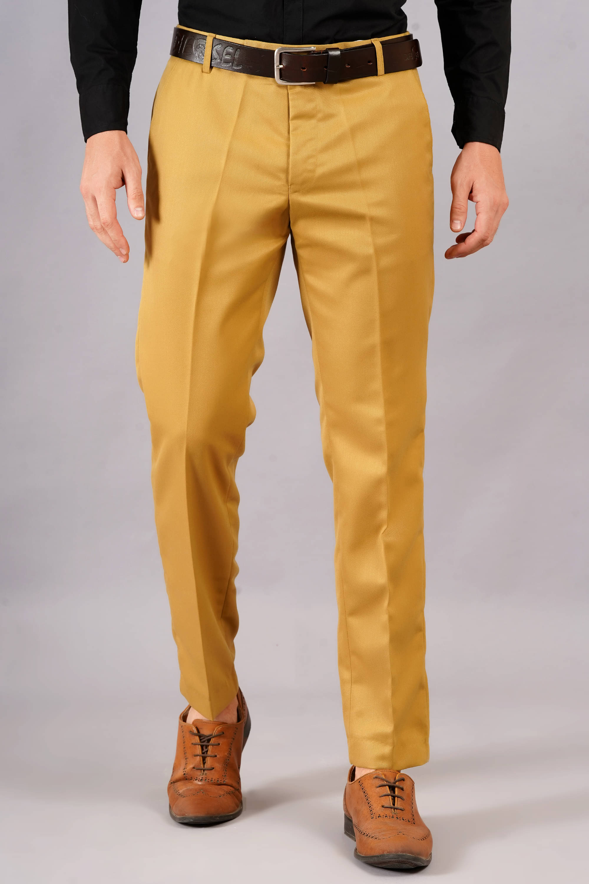     			AXOLOTL Regular Flat Men's Formal Trouser - Khaki ( Pack of 1 )