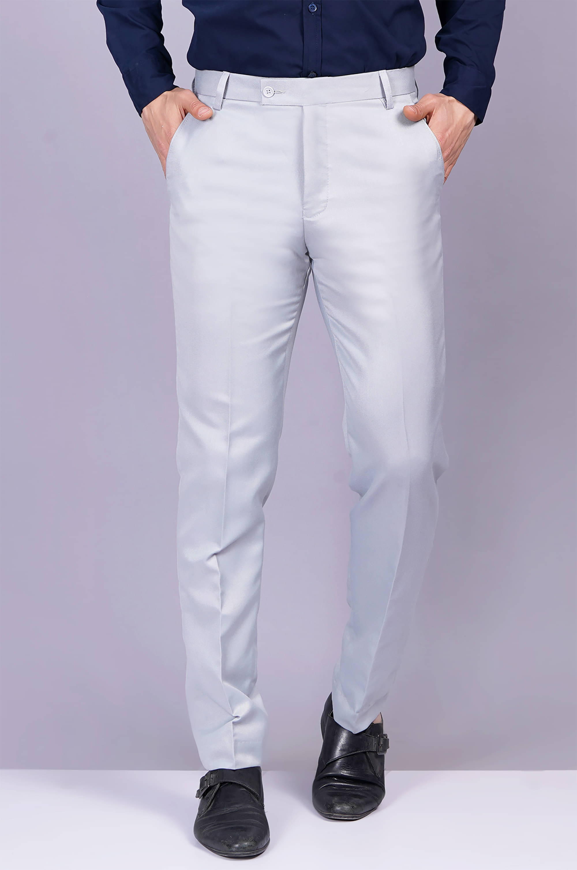     			AXOLOTL Regular Flat Men's Formal Trouser - Grey ( Pack of 1 )