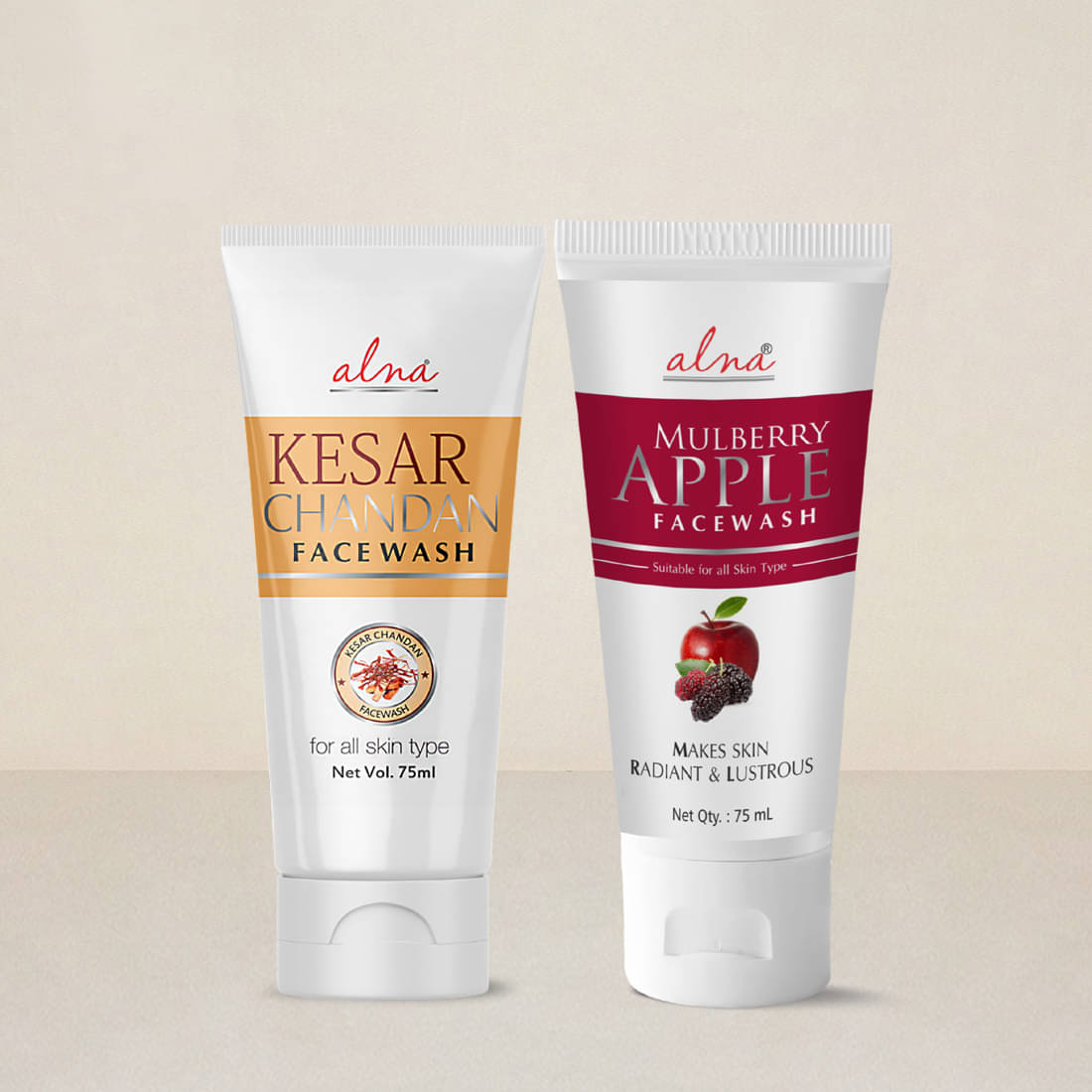     			Alna Kesar Chandan Face Wash with Mulberry Apple Face Wash 75ml Each , Pack of 2