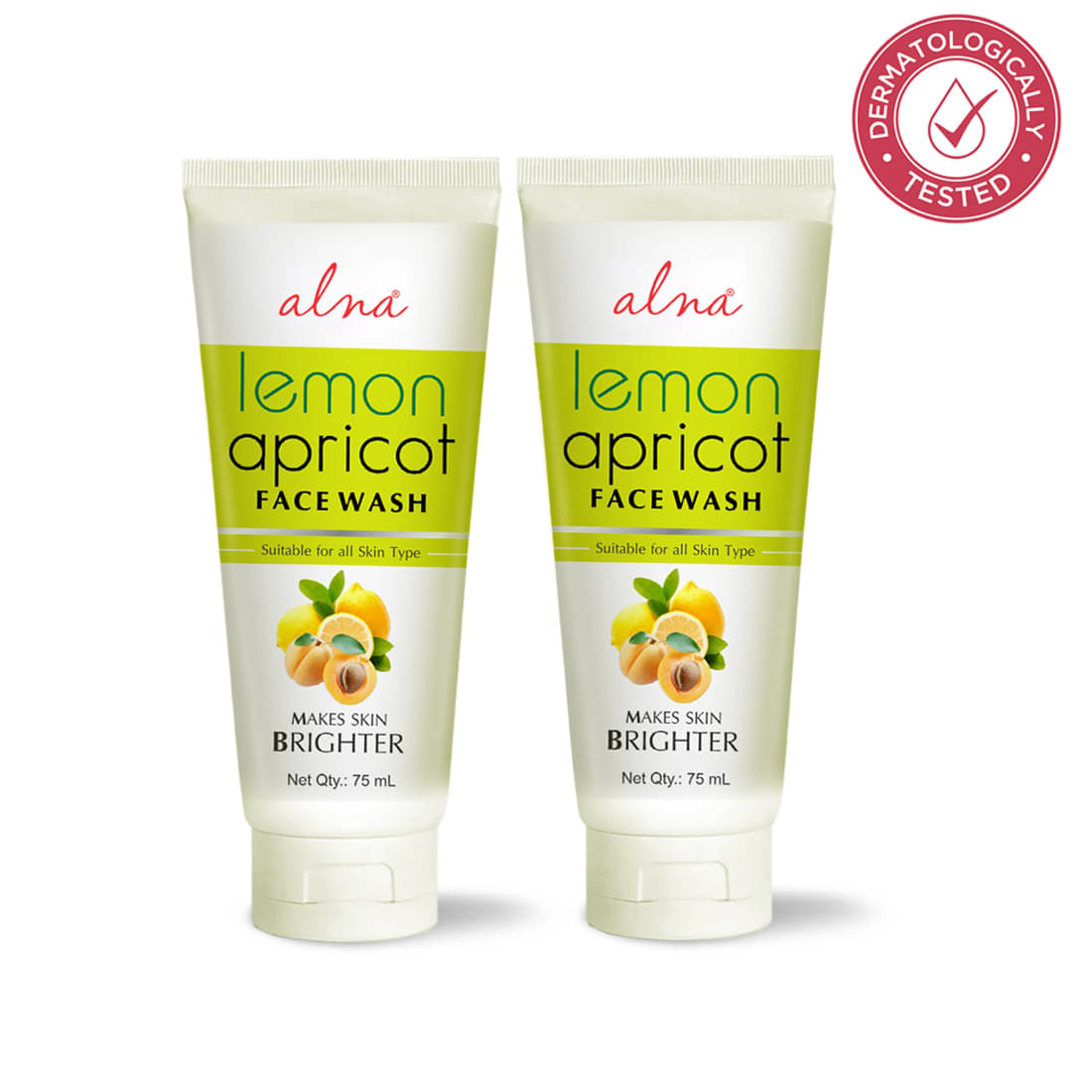     			Alna Lemon Apricot Face Wash 75ml For All Skin Type , Pack of 2